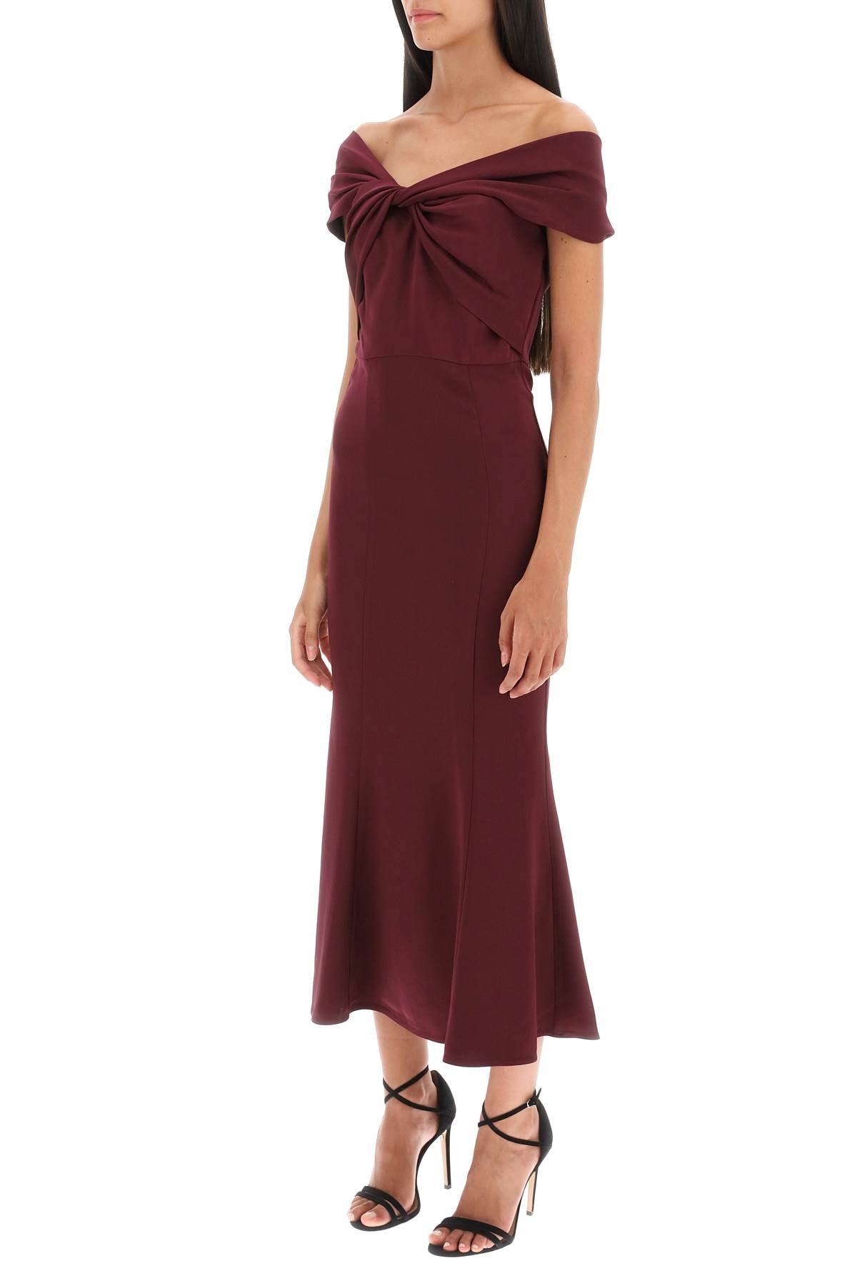 Roland Mouret Roland mouret stretch cady midi dress with twisted detail