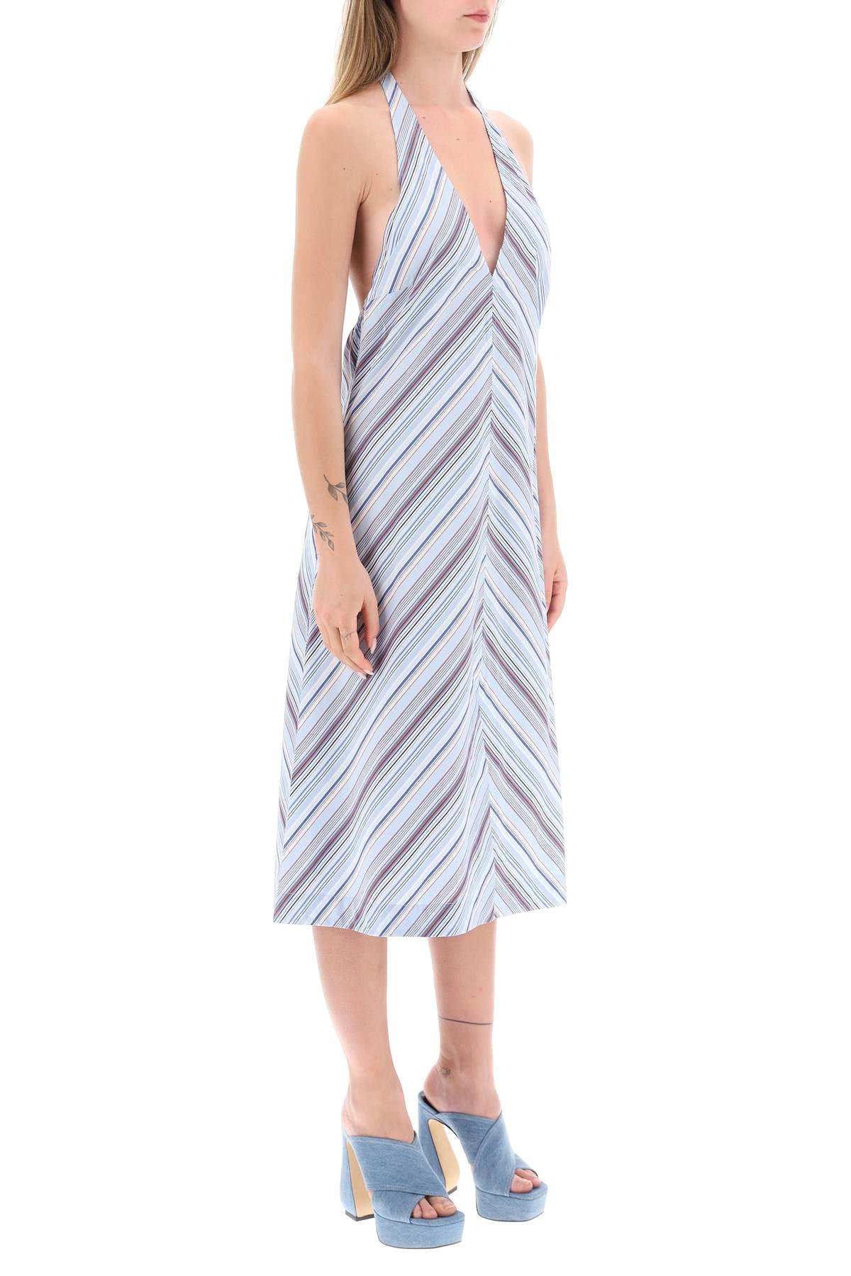 Saks Potts Saks potts 'agnes' striped halterneck midi dress