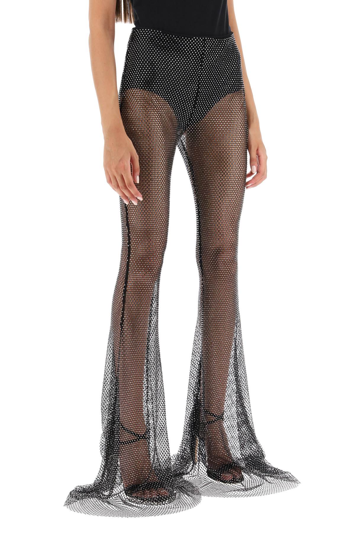 Giuseppe Di Morabito Giuseppe di morabito rhinestone-studded fishnet knit pants