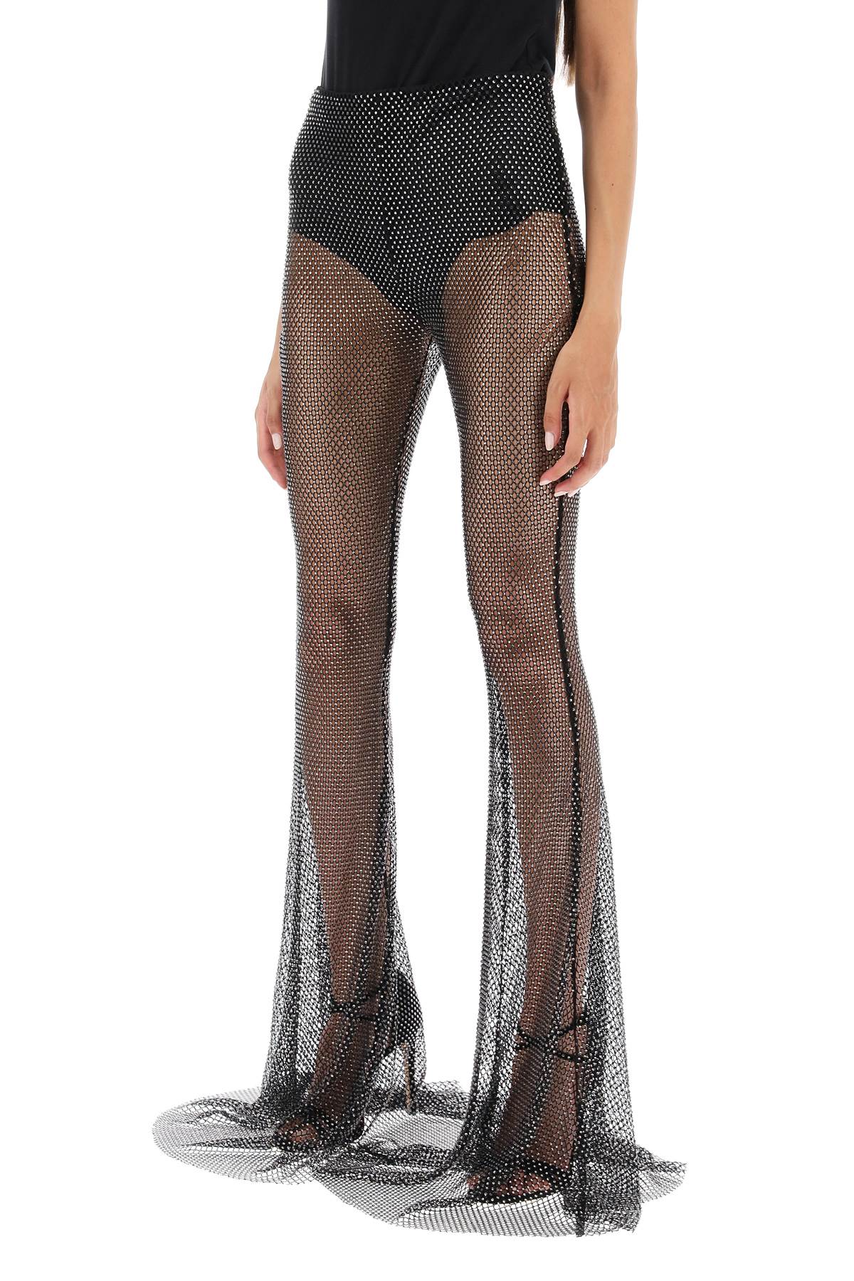 Giuseppe Di Morabito Giuseppe di morabito rhinestone-studded fishnet knit pants