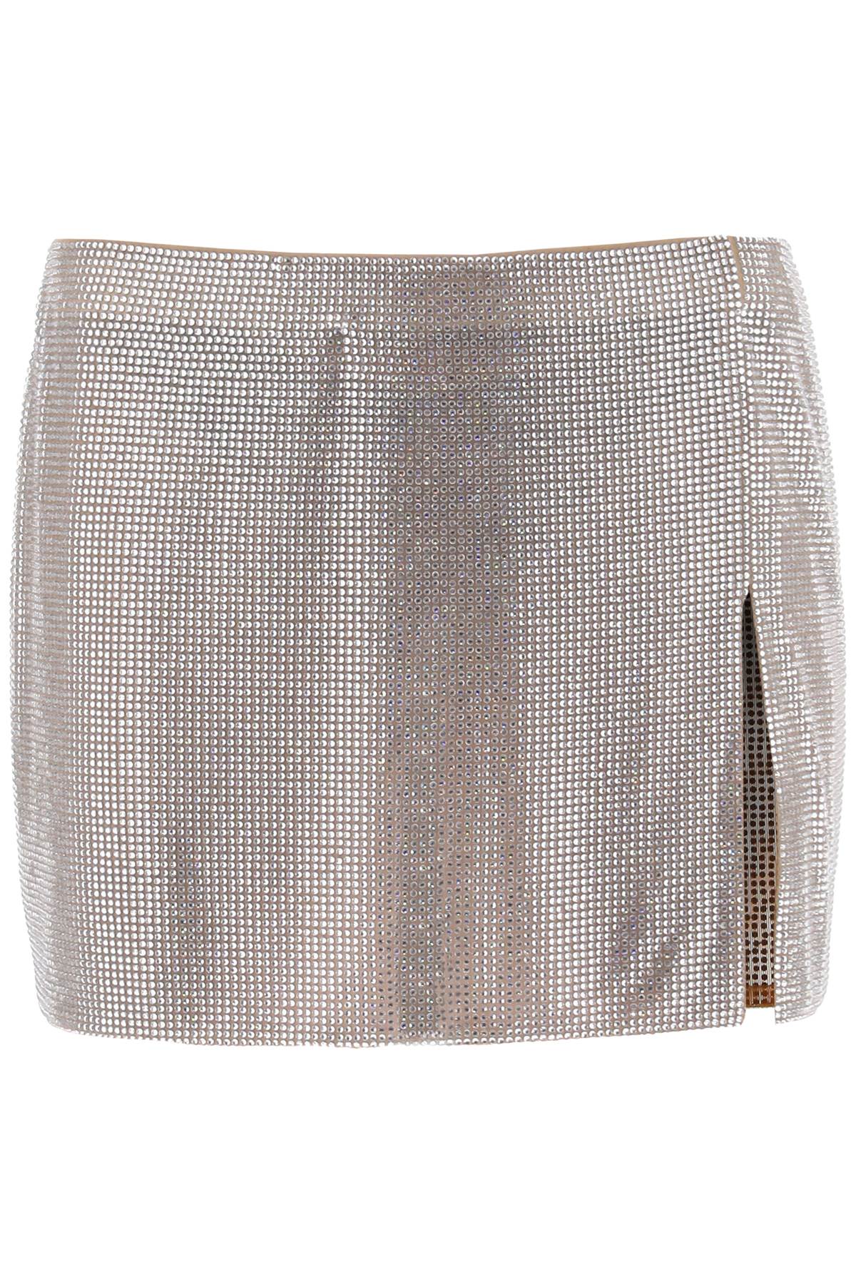 Giuseppe Di Morabito Giuseppe di morabito mini skirt in mesh with crystals all-over