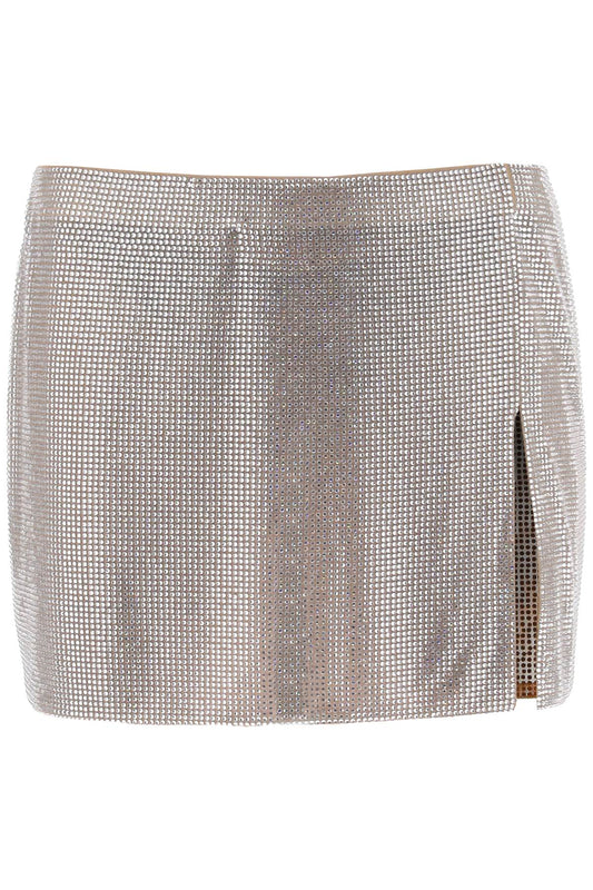 Giuseppe Di Morabito Giuseppe di morabito mini skirt in mesh with crystals all-over