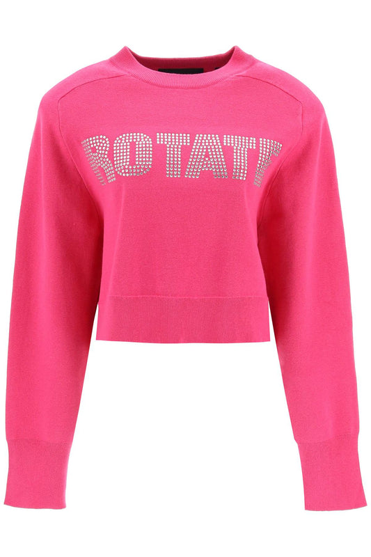 Rotate Rotate rhinestone logo organic cotton sweater