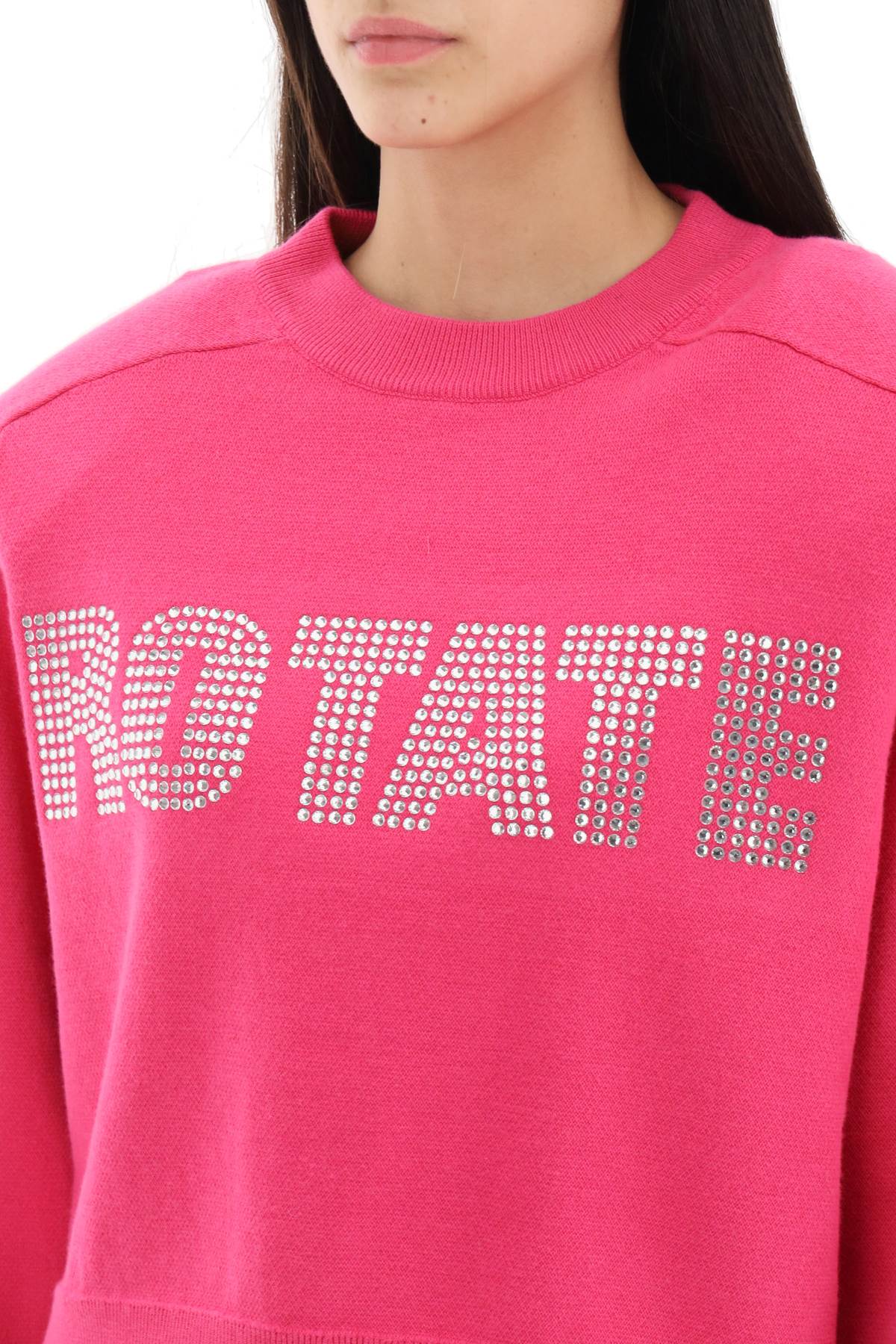 Rotate Rotate rhinestone logo organic cotton sweater