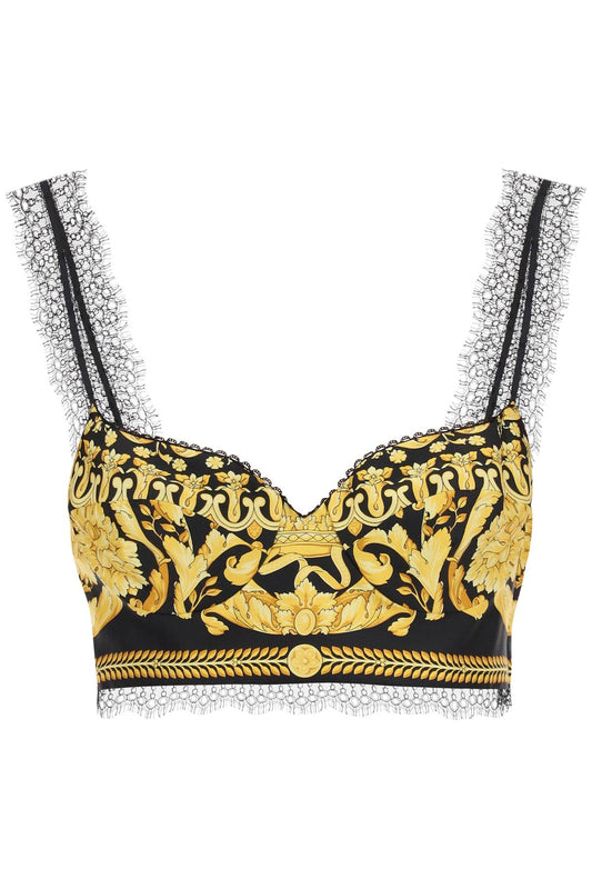 Versace Versace barocco silk bralette top