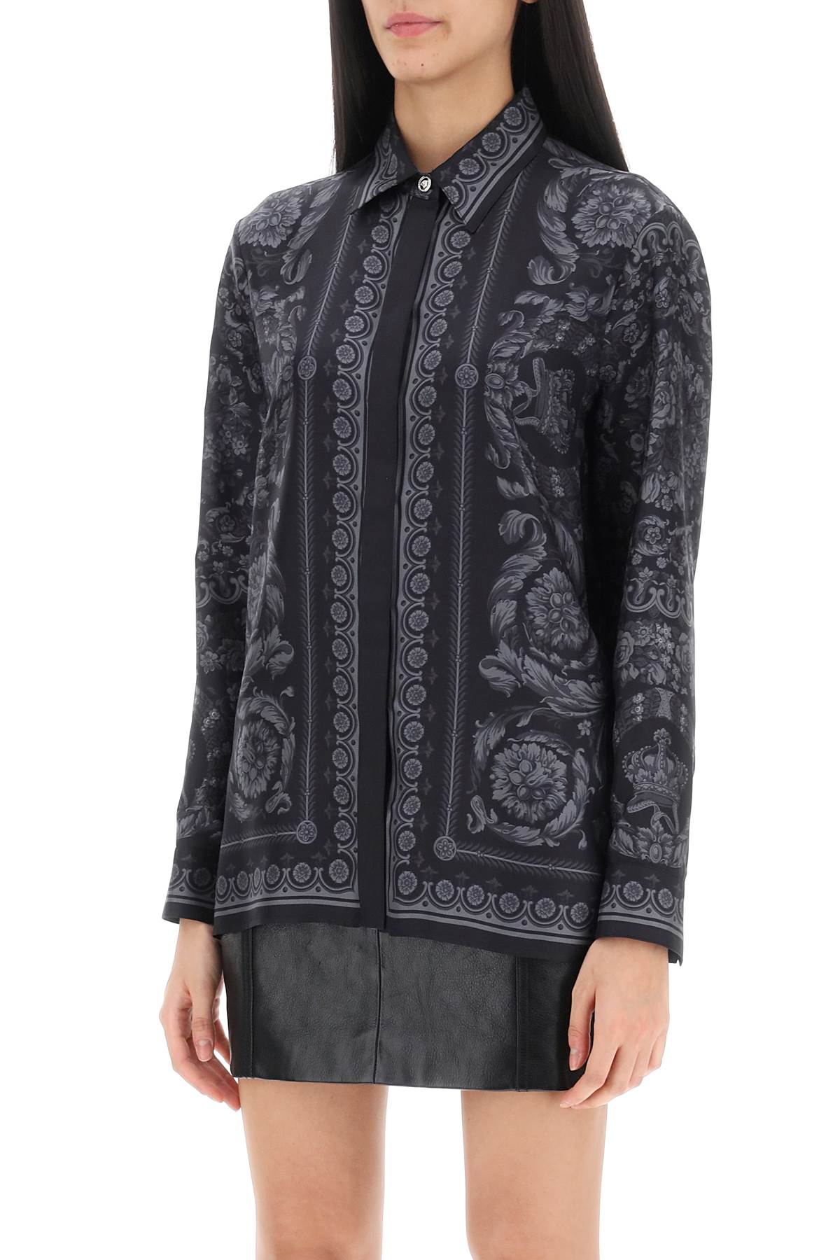 Versace Versace barocco shirt in crepe de chine