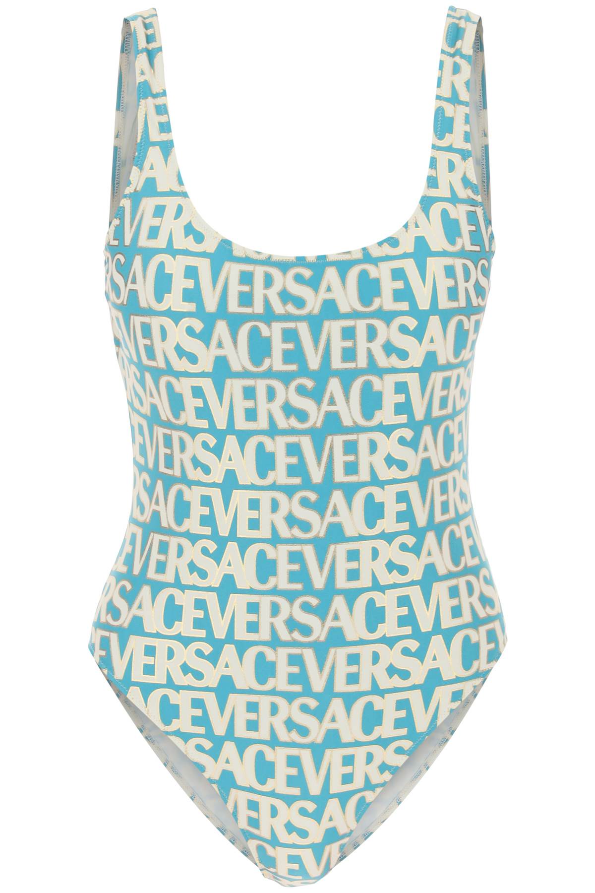 Versace Versace versace allover one-piece swimwear