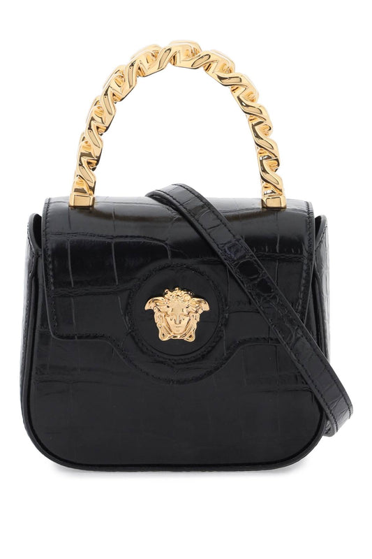 Versace Versace croco-embossed leather 'la medusa' mini bag