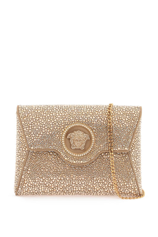 Versace Versace la medusa envelope clutch with crystals