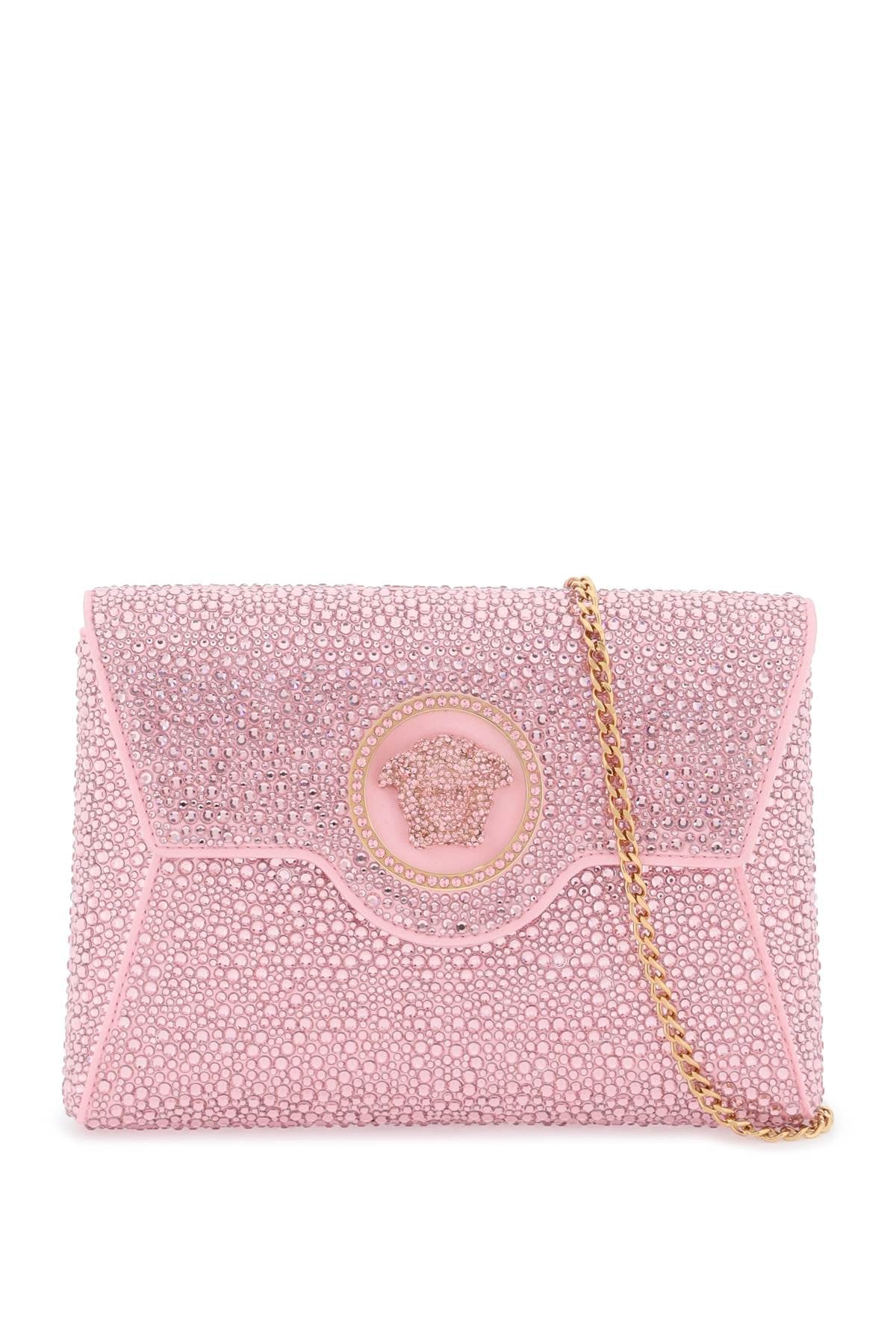 Versace Versace la medusa envelope clutch with crystals