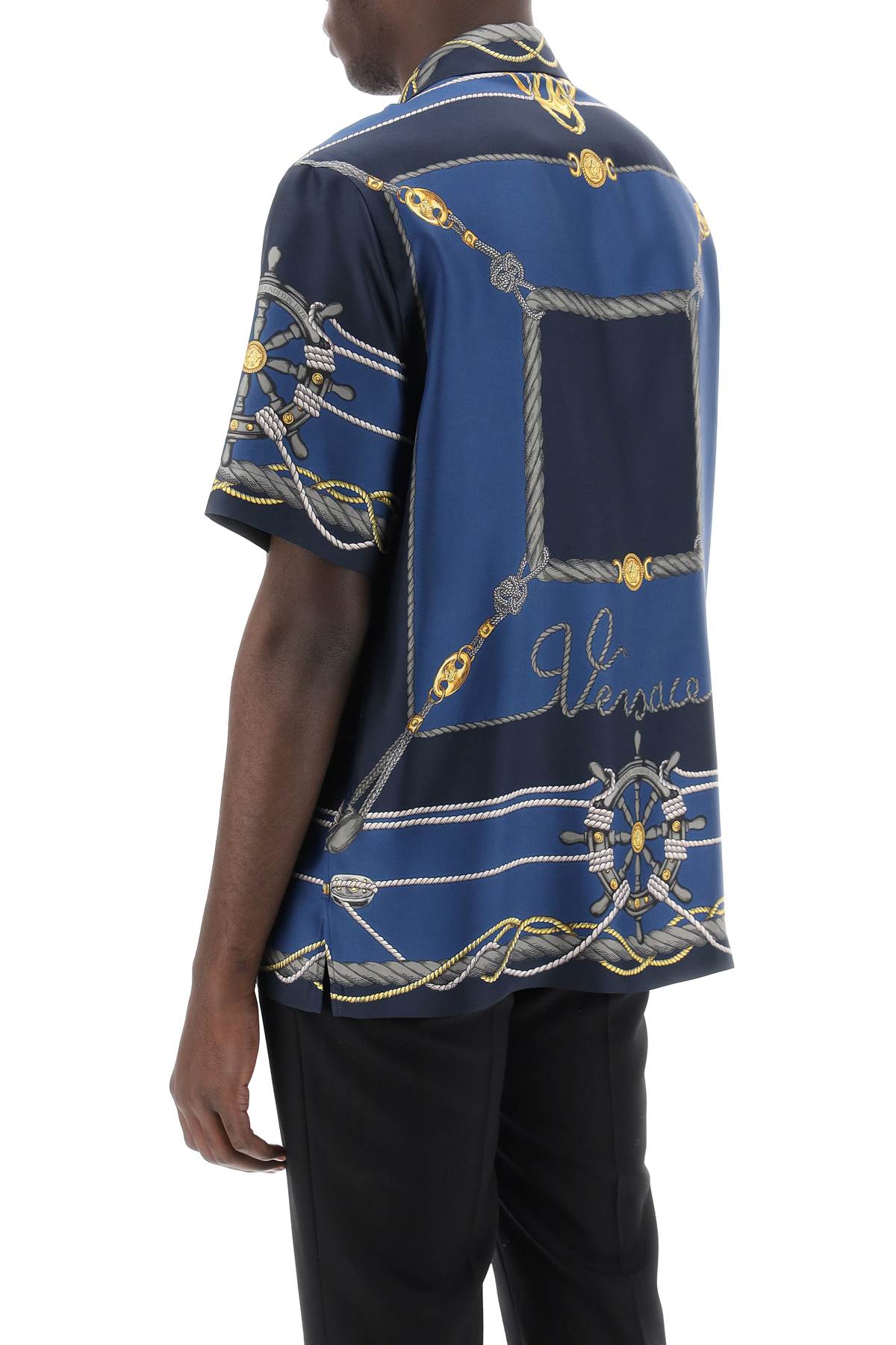 Versace Versace versace nautical bowling shirt