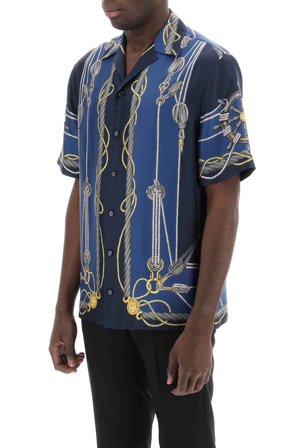 Versace Versace versace nautical bowling shirt