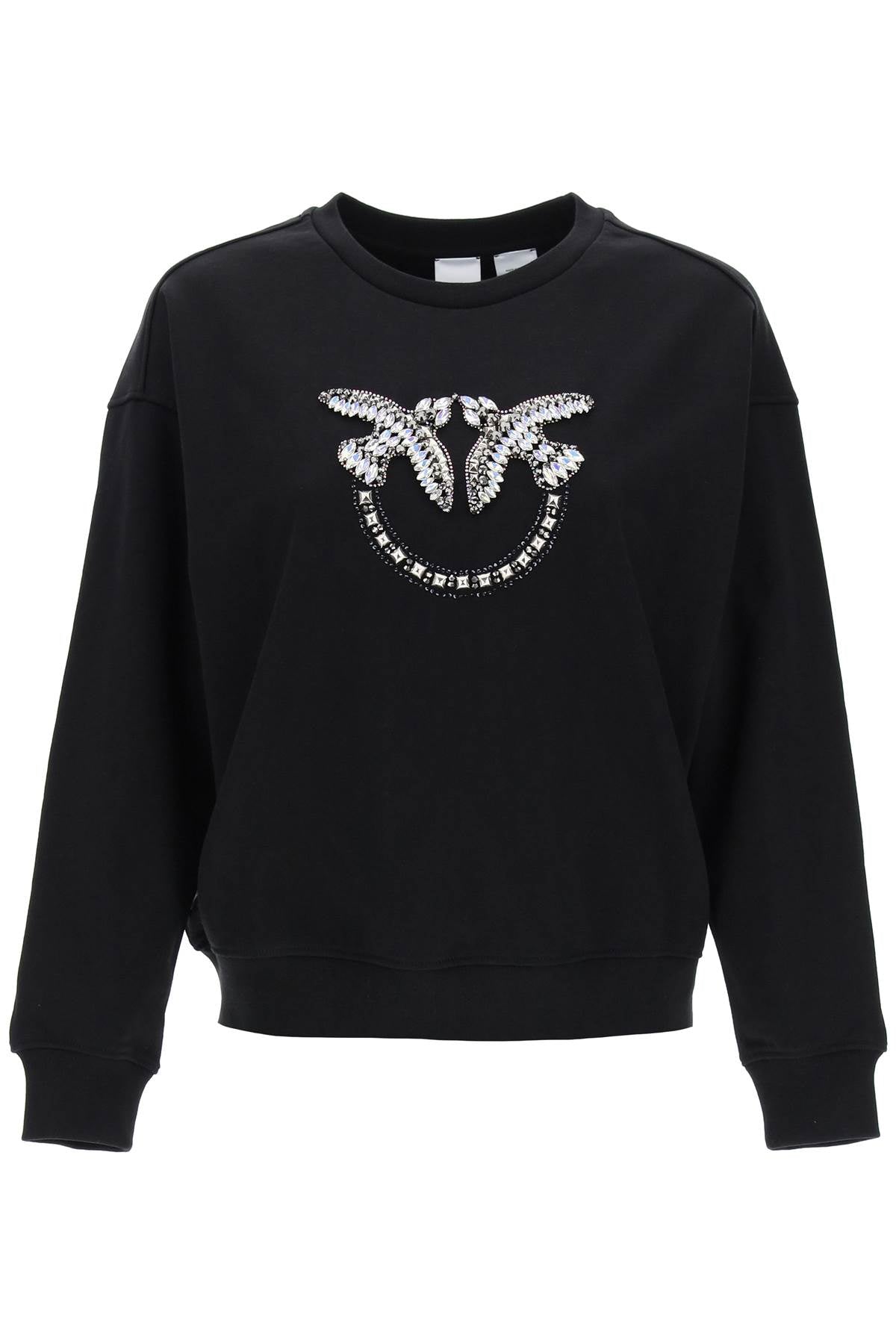 Pinko Pinko nelly sweatshirt with love birds embroidery