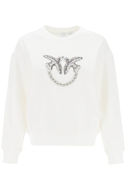 Pinko Pinko nelly sweatshirt with love birds embroidery