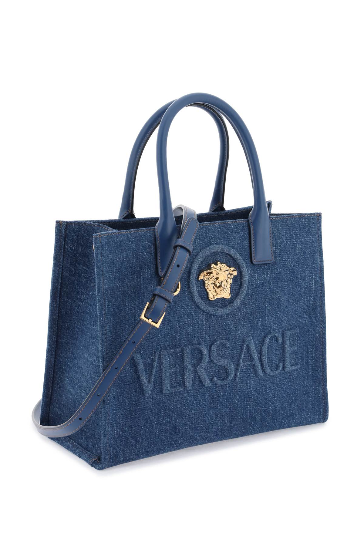 Versace small denim la medusa tote bag