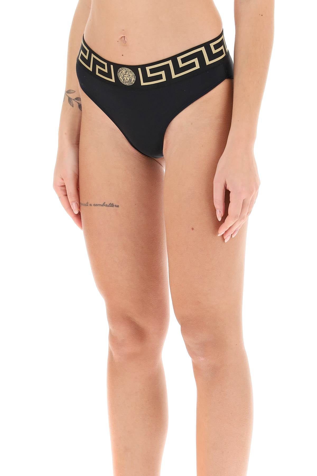 Versace Versace bikini bottom with greca band