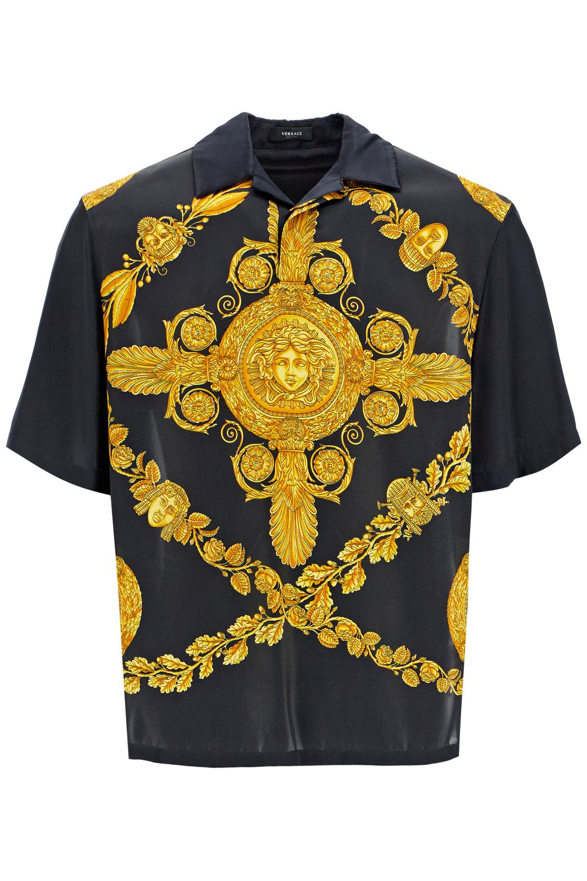 Versace Versace mascher baroque satin polo shirt