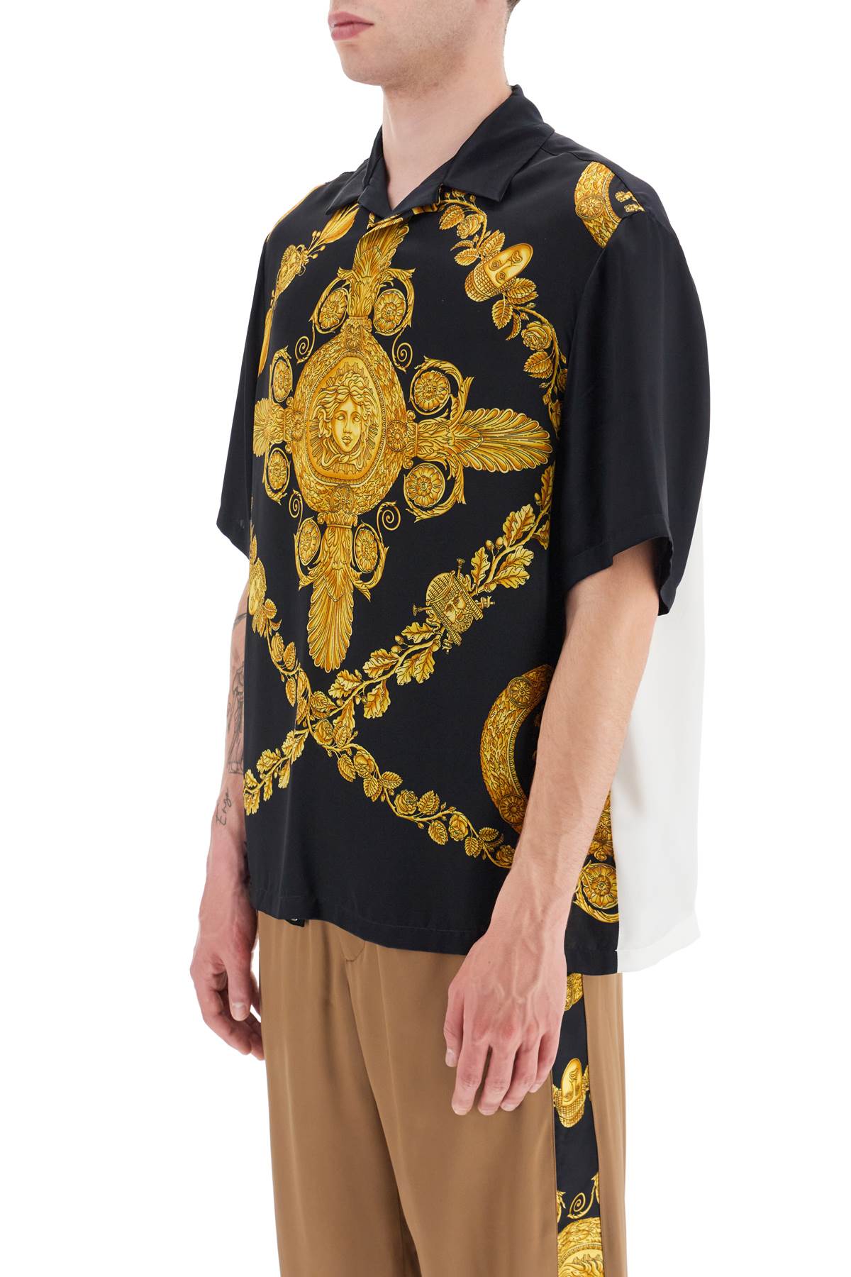 Versace Versace mascher baroque satin polo shirt