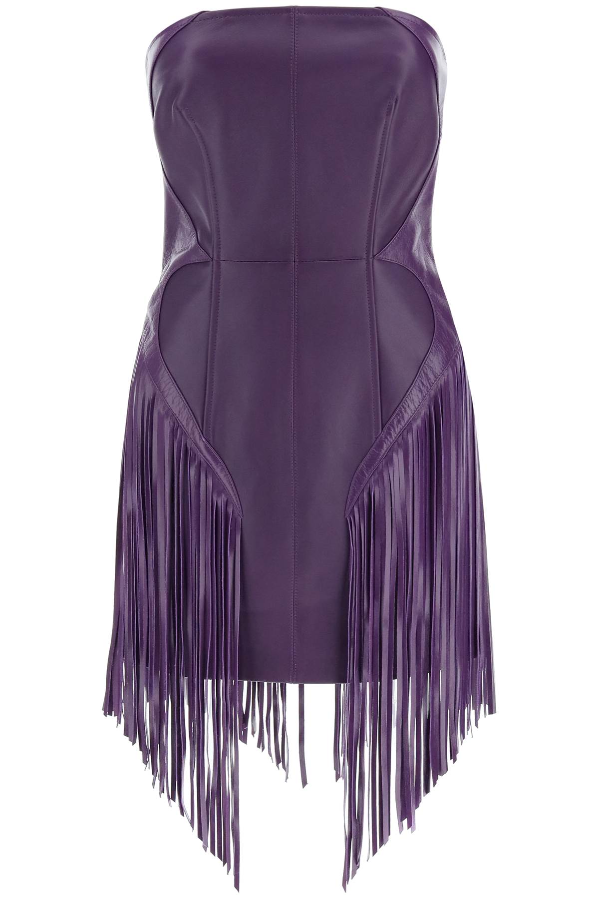 Versace Versace fringed leather minidress