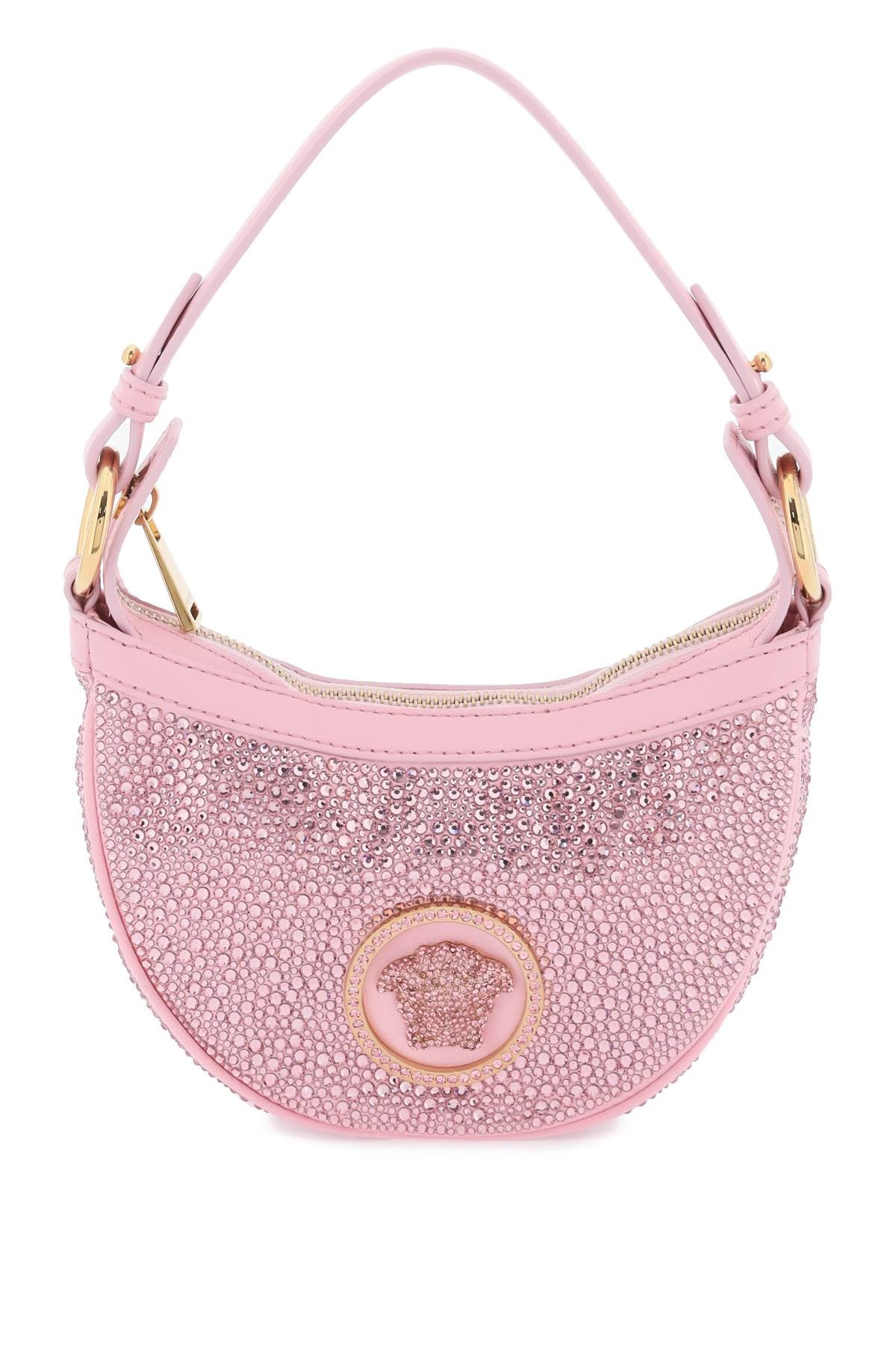 Versace Versace repeat mini hobo bag with crystals