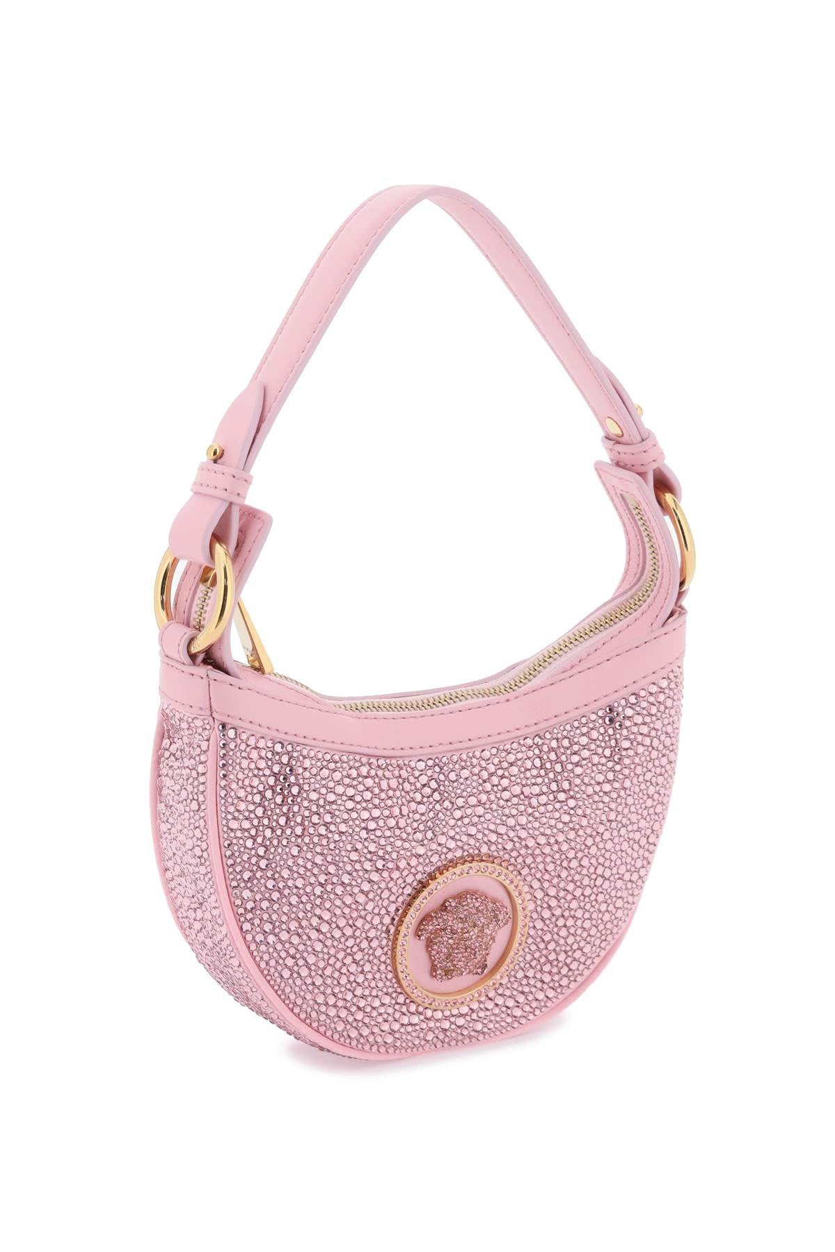 Versace Versace repeat mini hobo bag with crystals