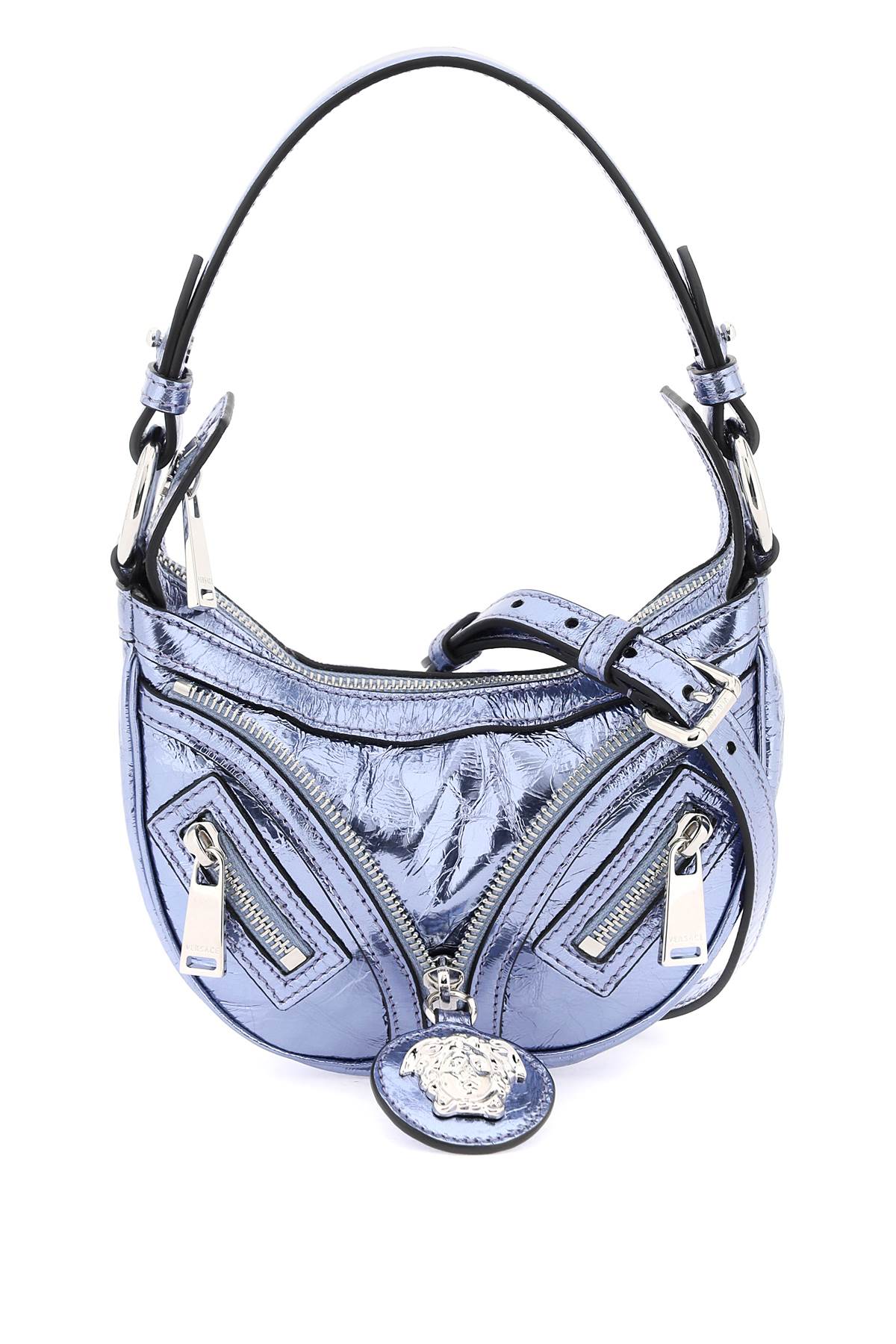 Versace Versace metallic leather 'repeat' mini hobo bag