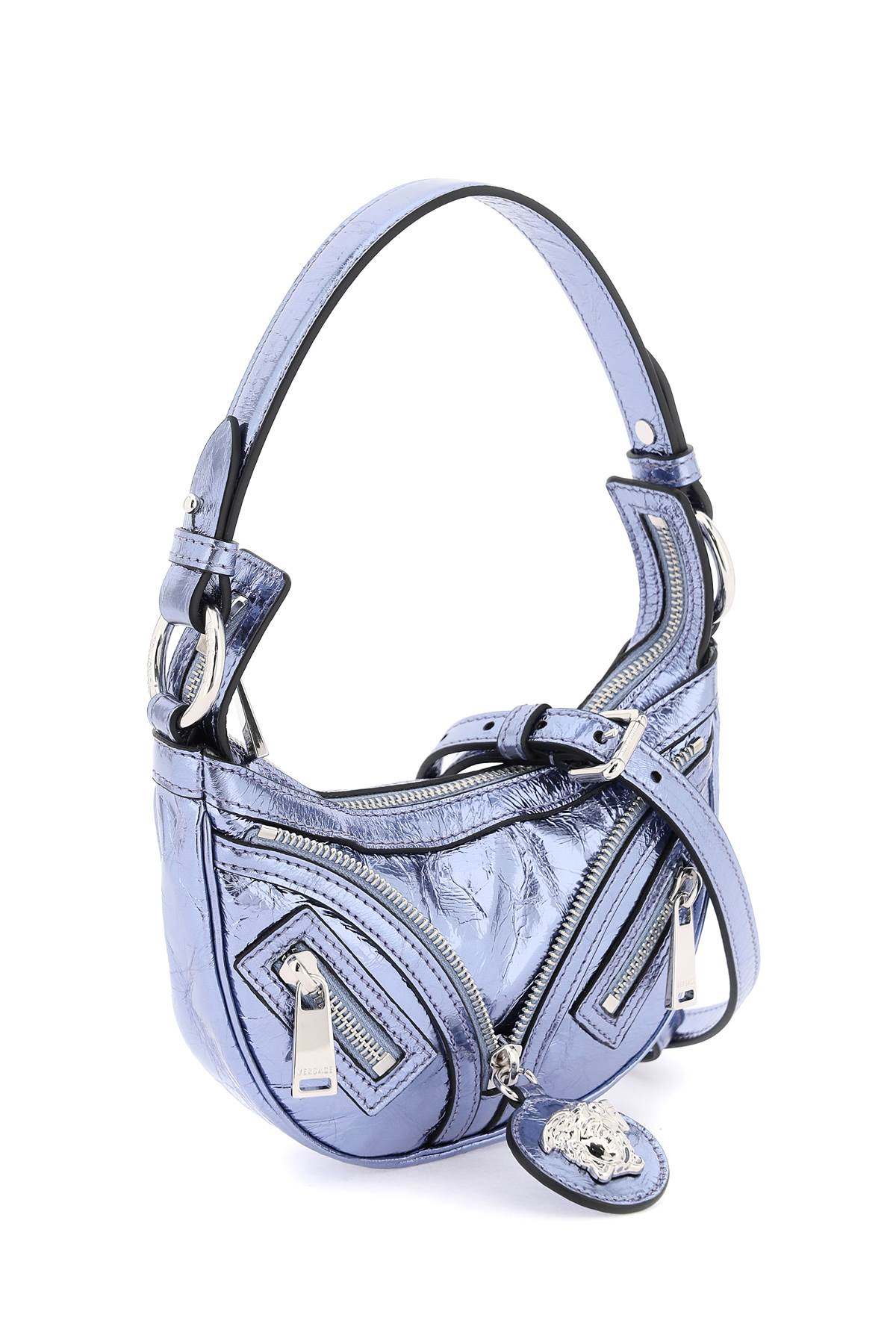 Versace Versace metallic leather 'repeat' mini hobo bag