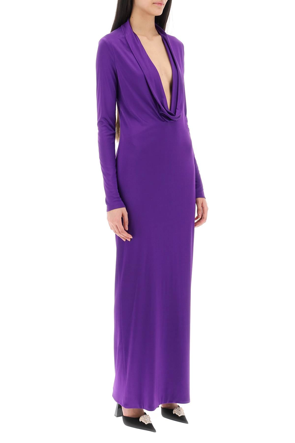 Versace Versace cowl neck maxi dress