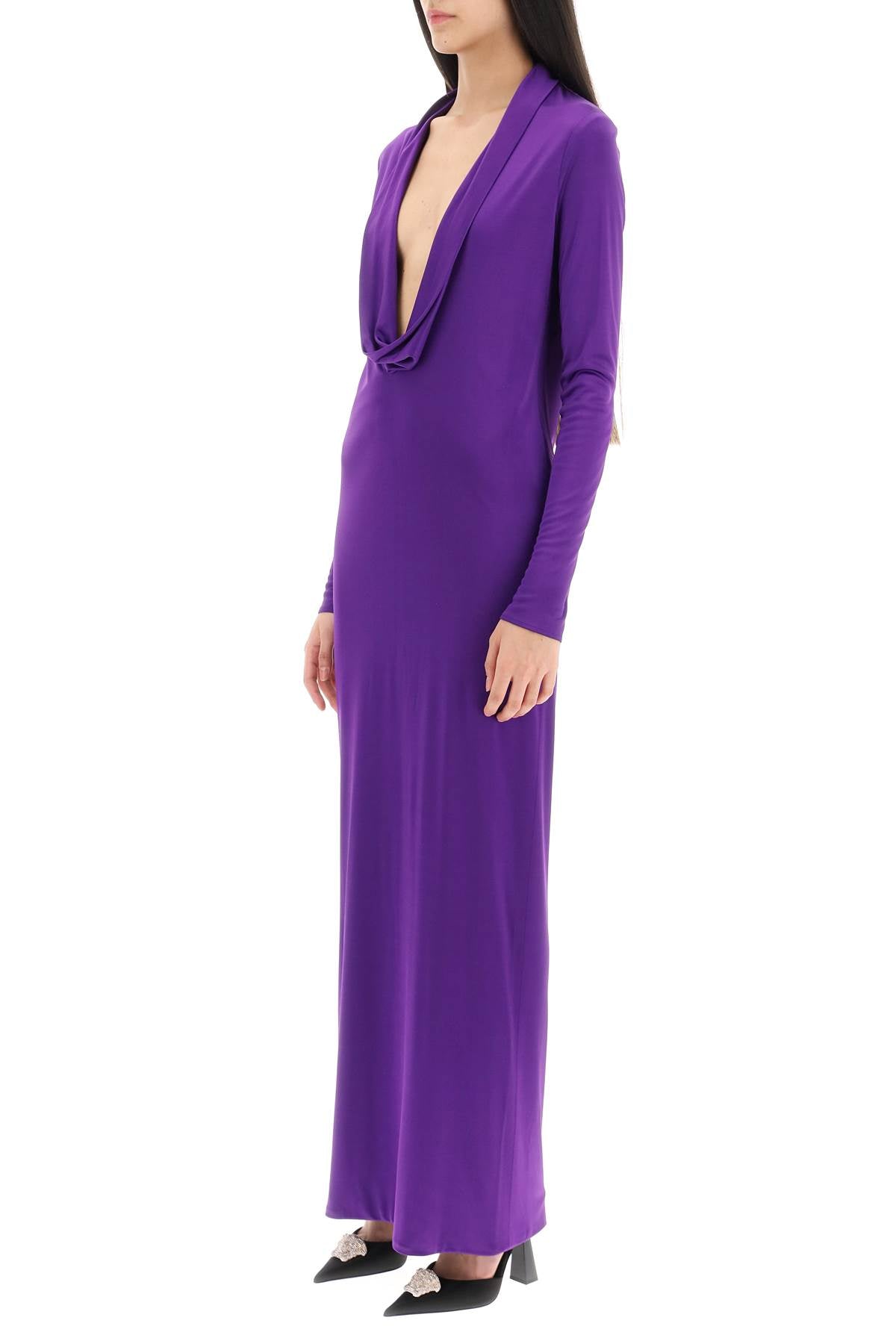 Versace Versace cowl neck maxi dress