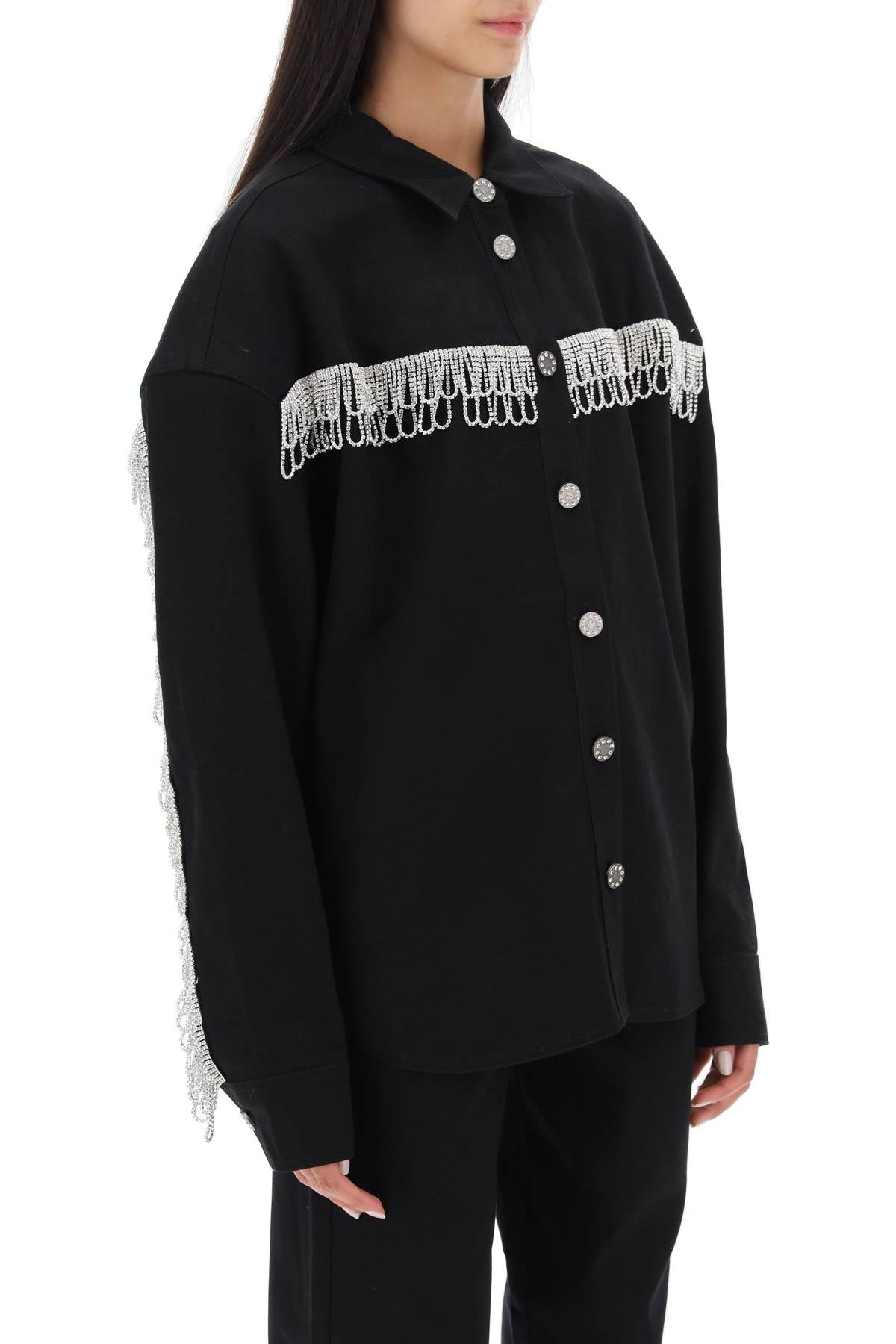 Rotate Rotate overshirt with crystal fringes