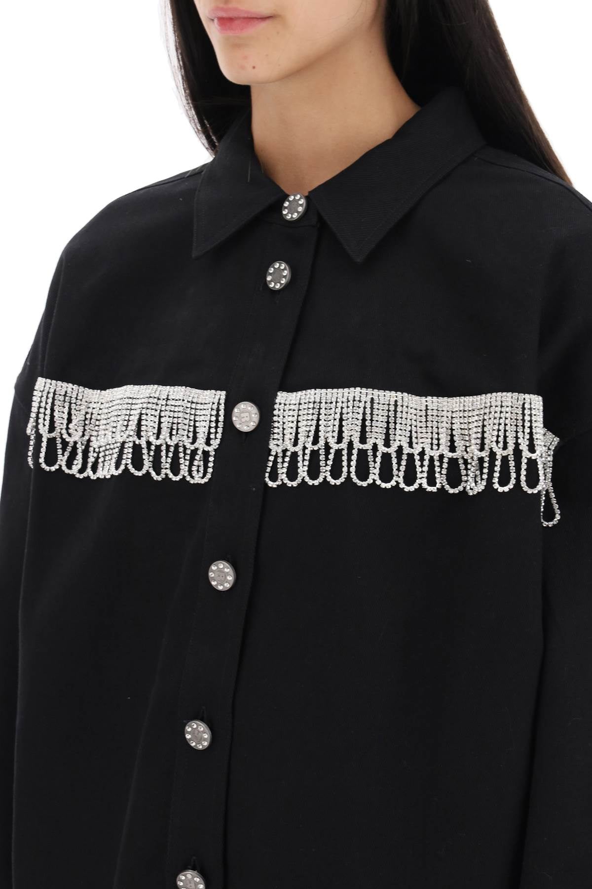 Rotate Rotate overshirt with crystal fringes