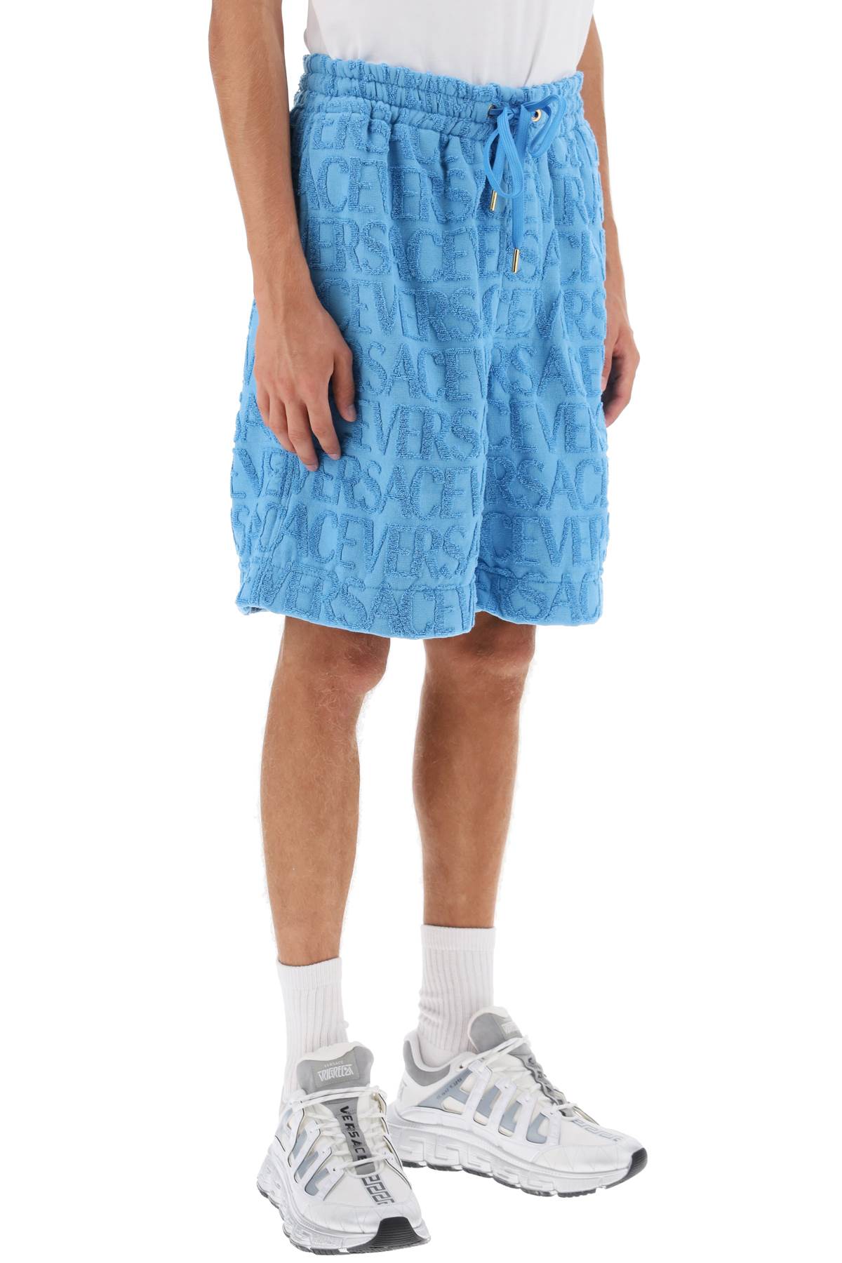 Versace Versace versace allover terry-cloth shorts