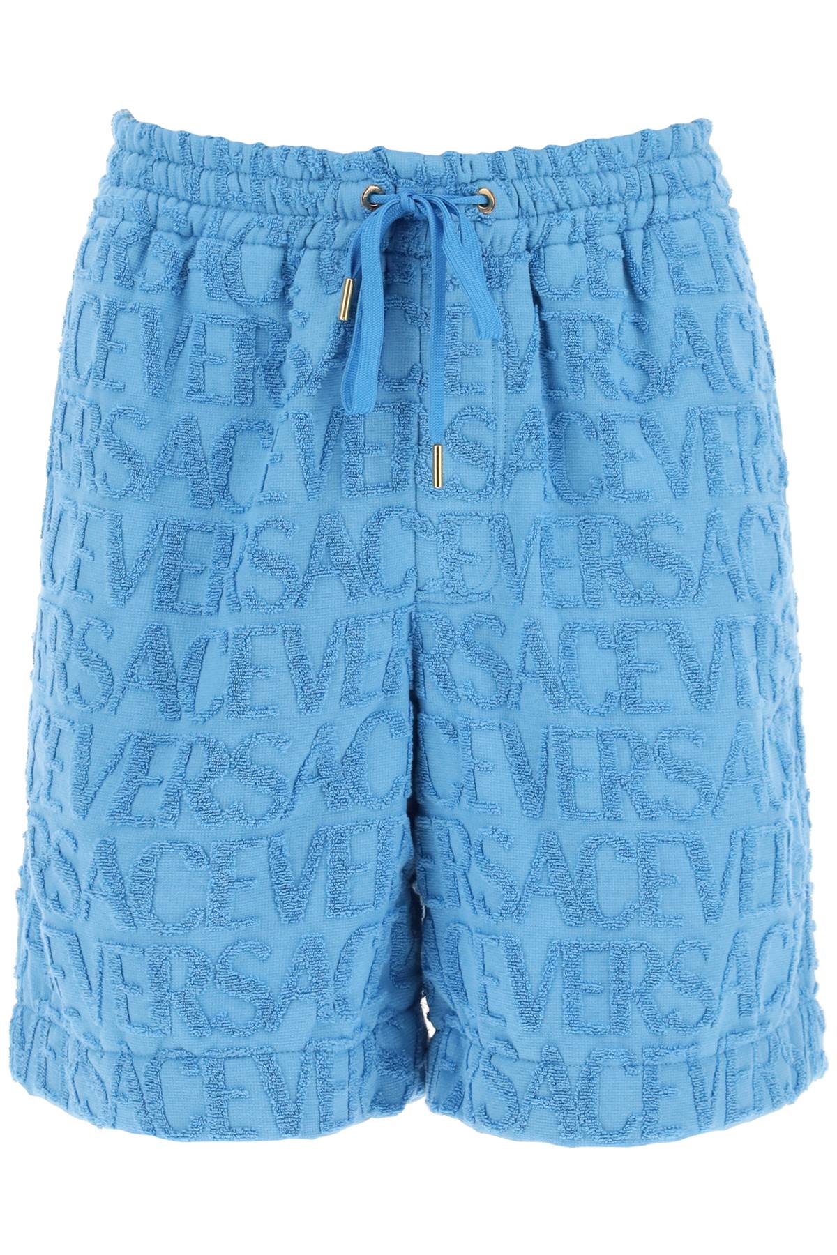 Versace Versace versace allover terry-cloth shorts