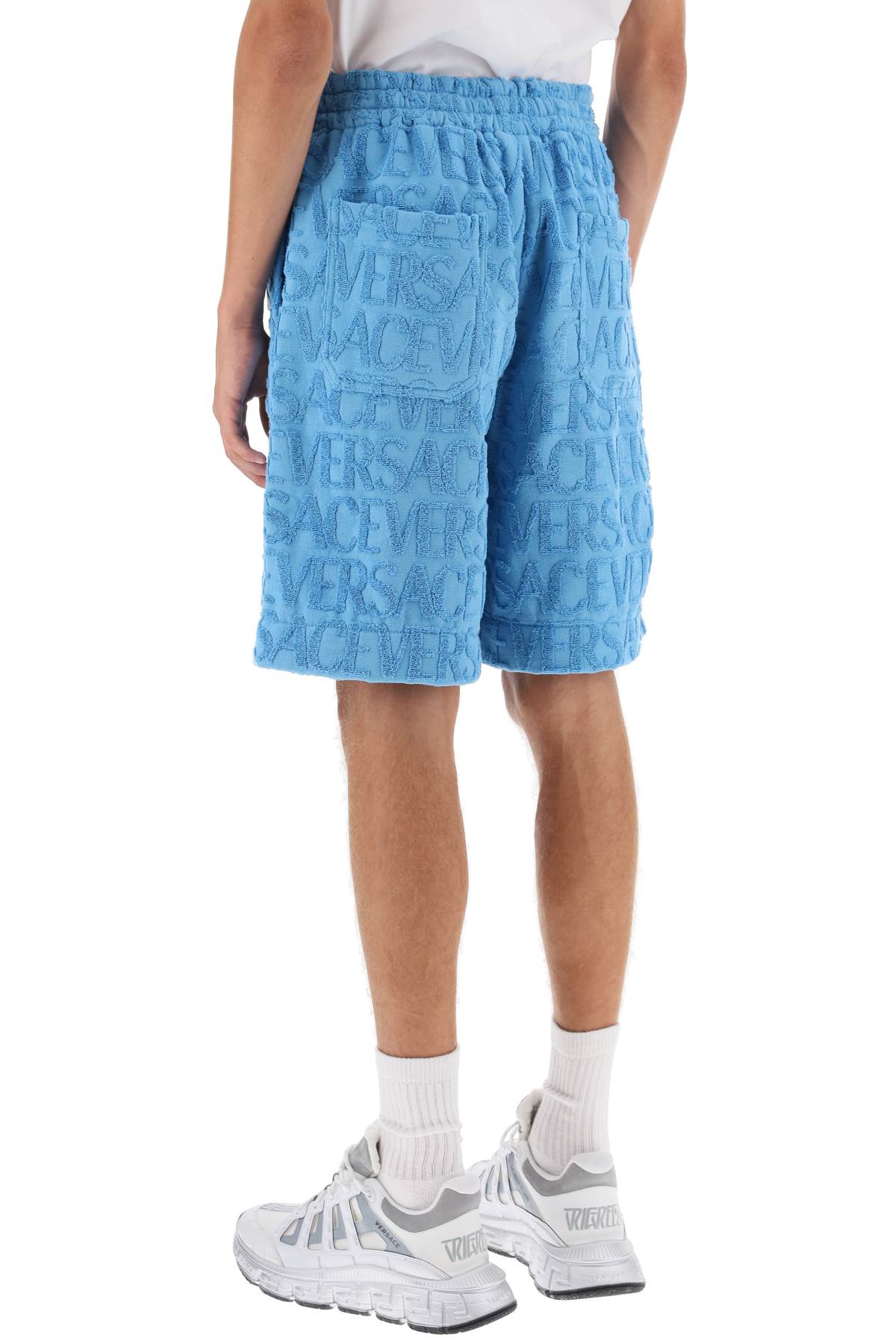 Versace Versace versace allover terry-cloth shorts