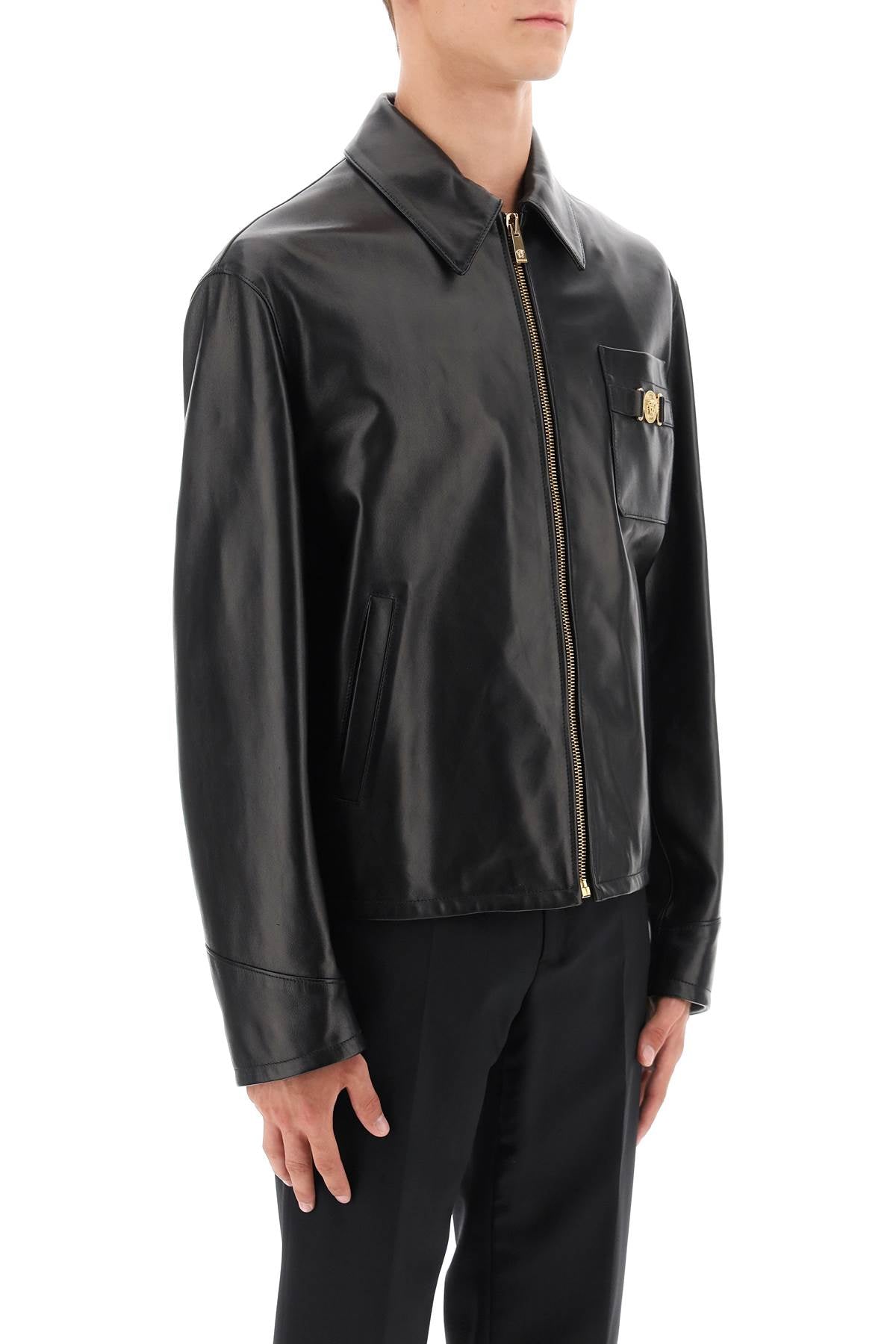 Versace leather blouse jacket