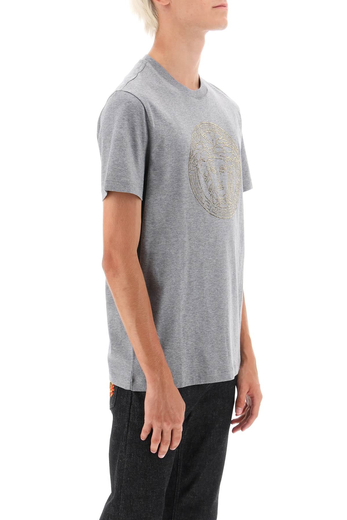 Versace Versace rhinestones medusa t-shirt