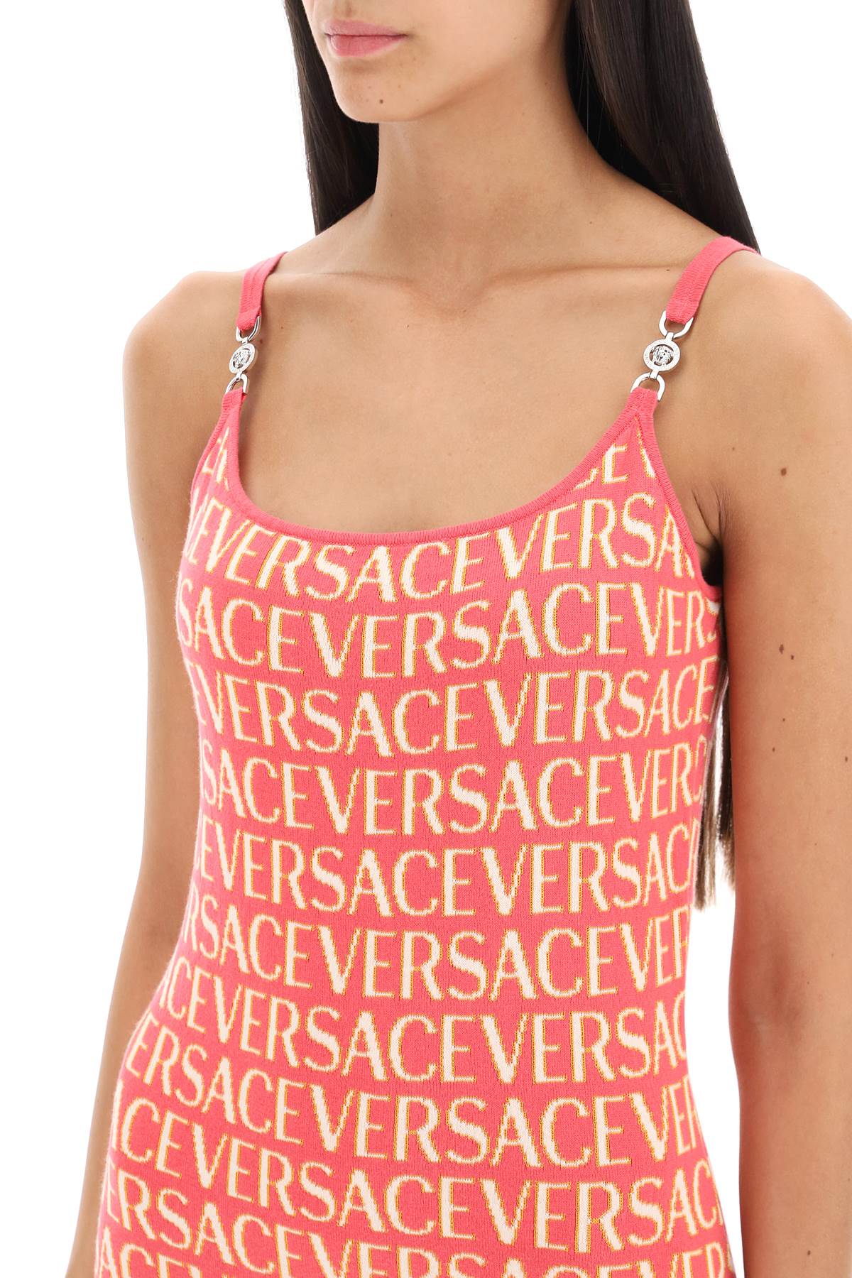 Versace Versace monogram knit mini dress