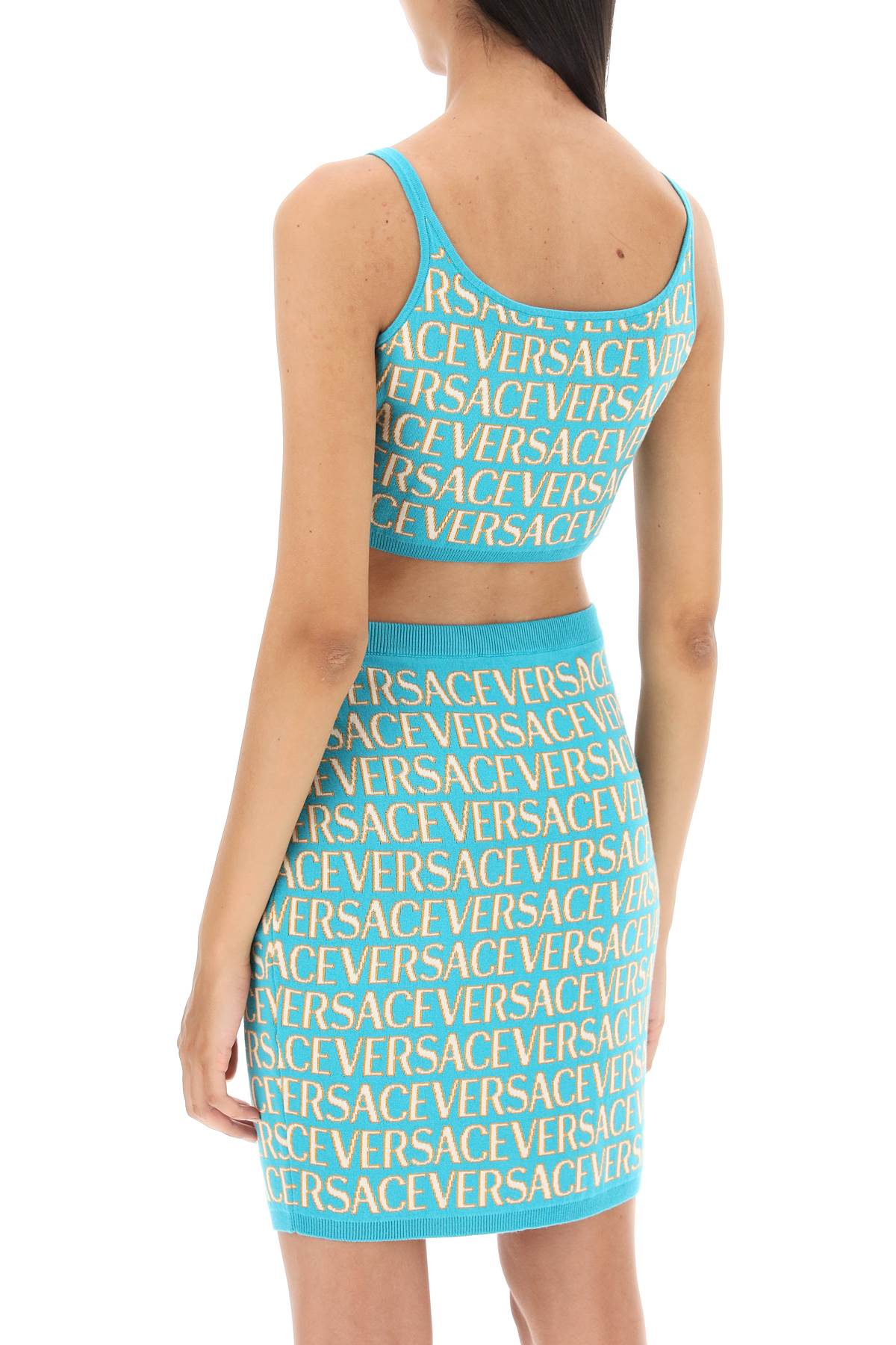 Versace Versace monogram knit crop top