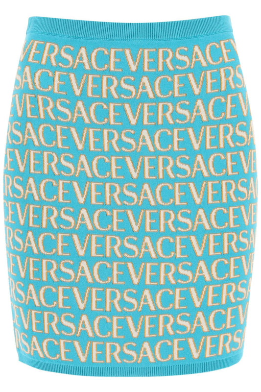 Versace Versace monogram knit mini skirt