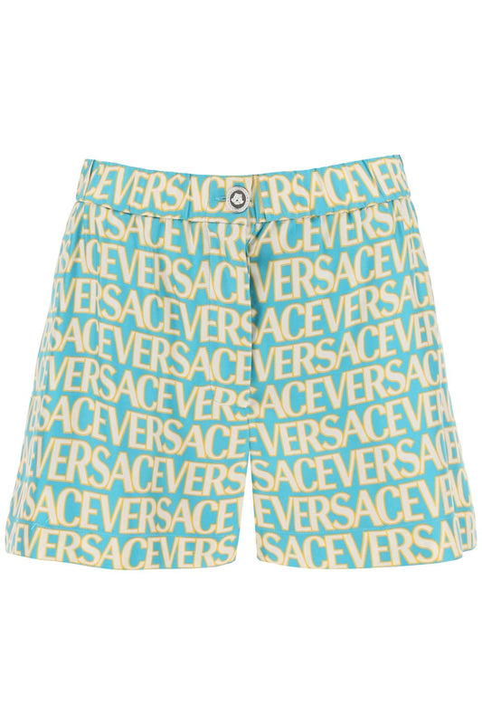 Versace Versace monogram print silk shorts