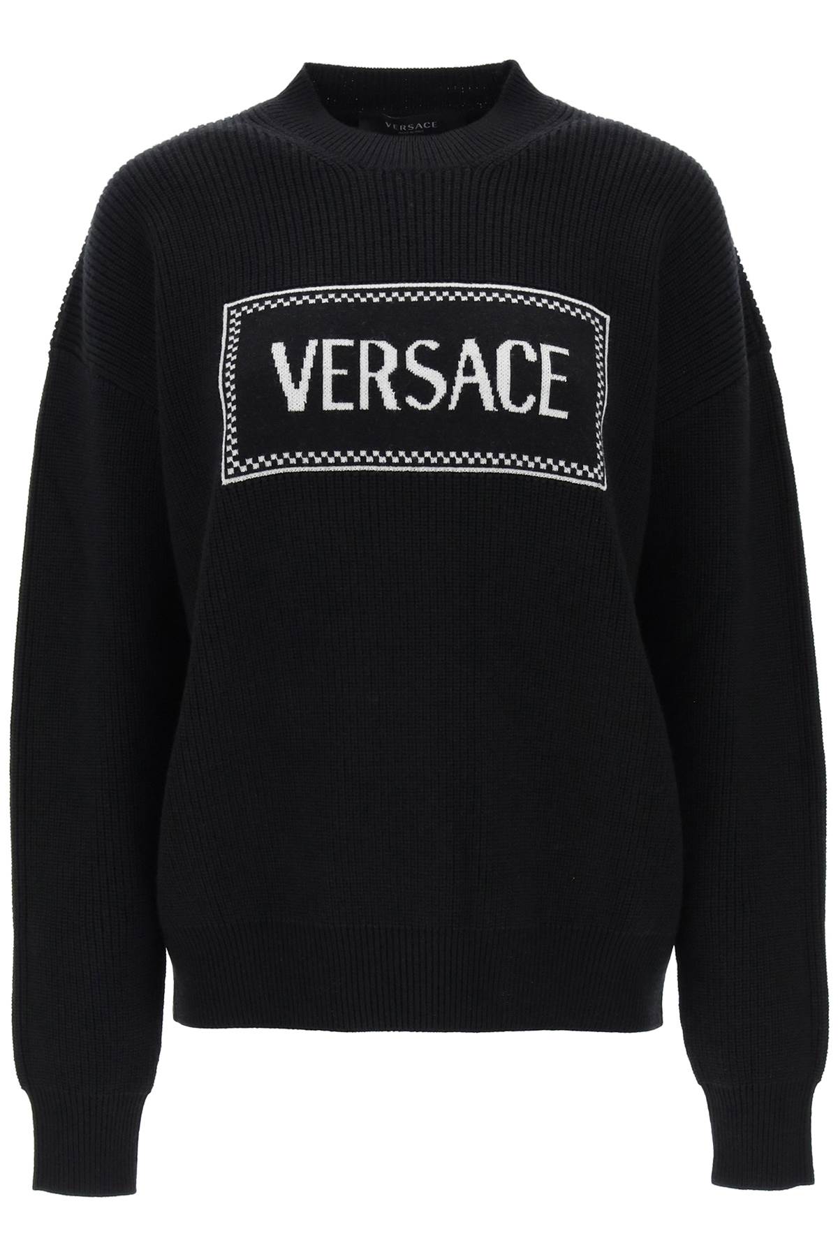 Versace Versace crew-neck sweater with logo inlay