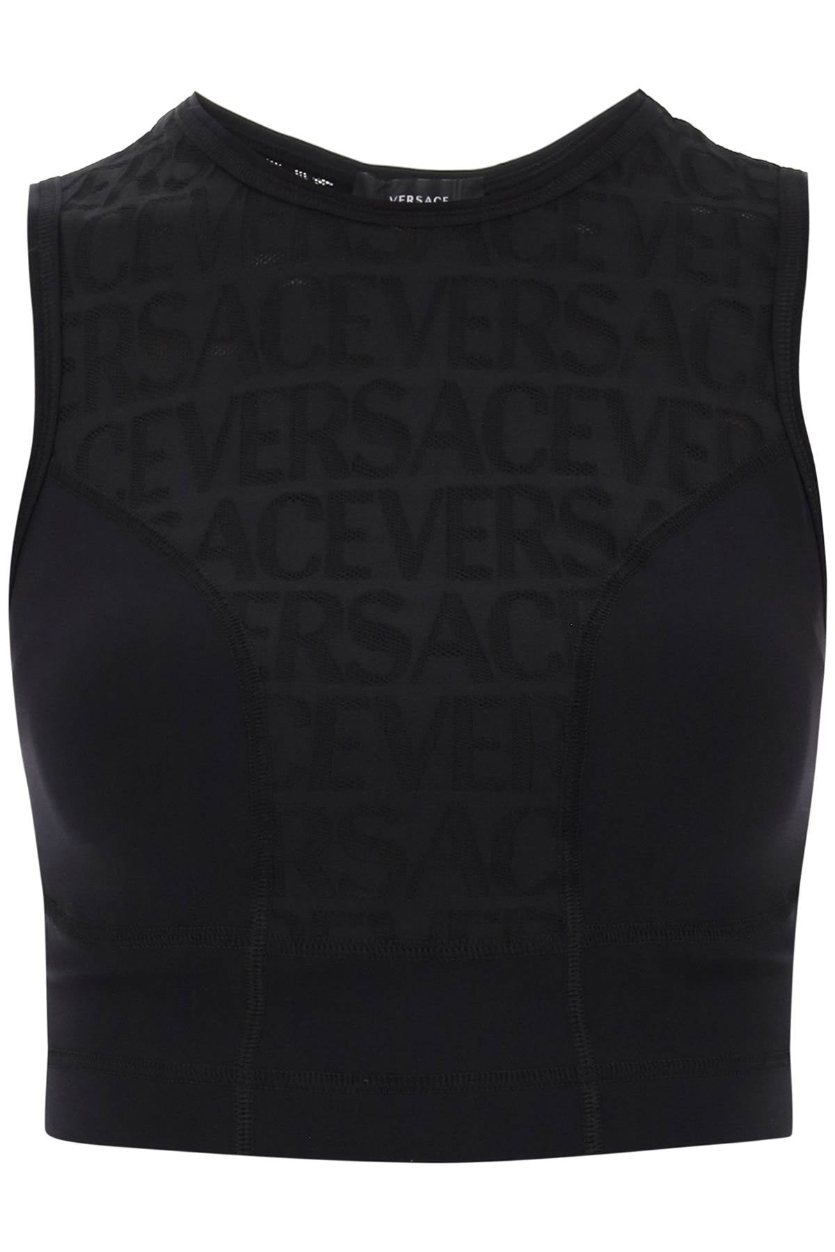 Versace Versace sports crop top with lettering