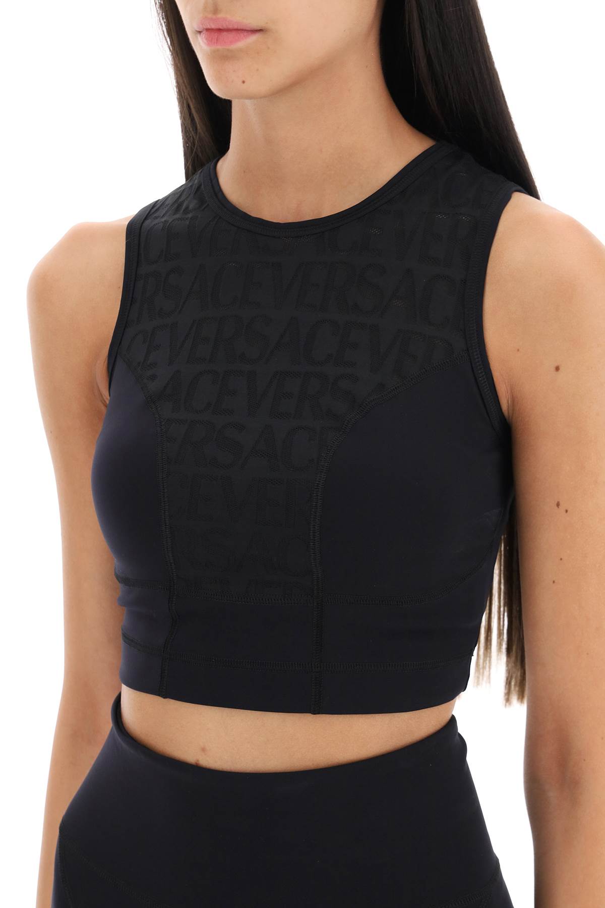 Versace Versace sports crop top with lettering