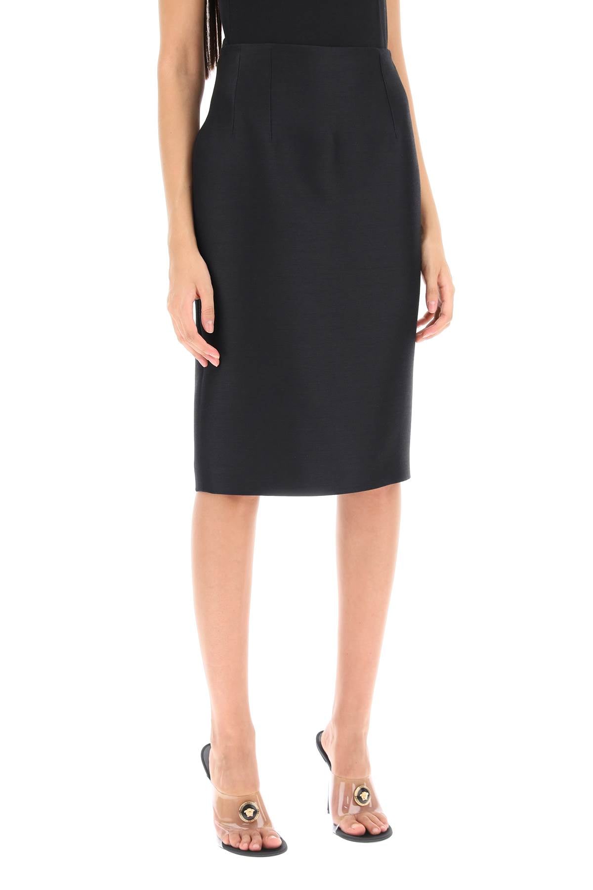 Versace Versace wool silk pencil skirt