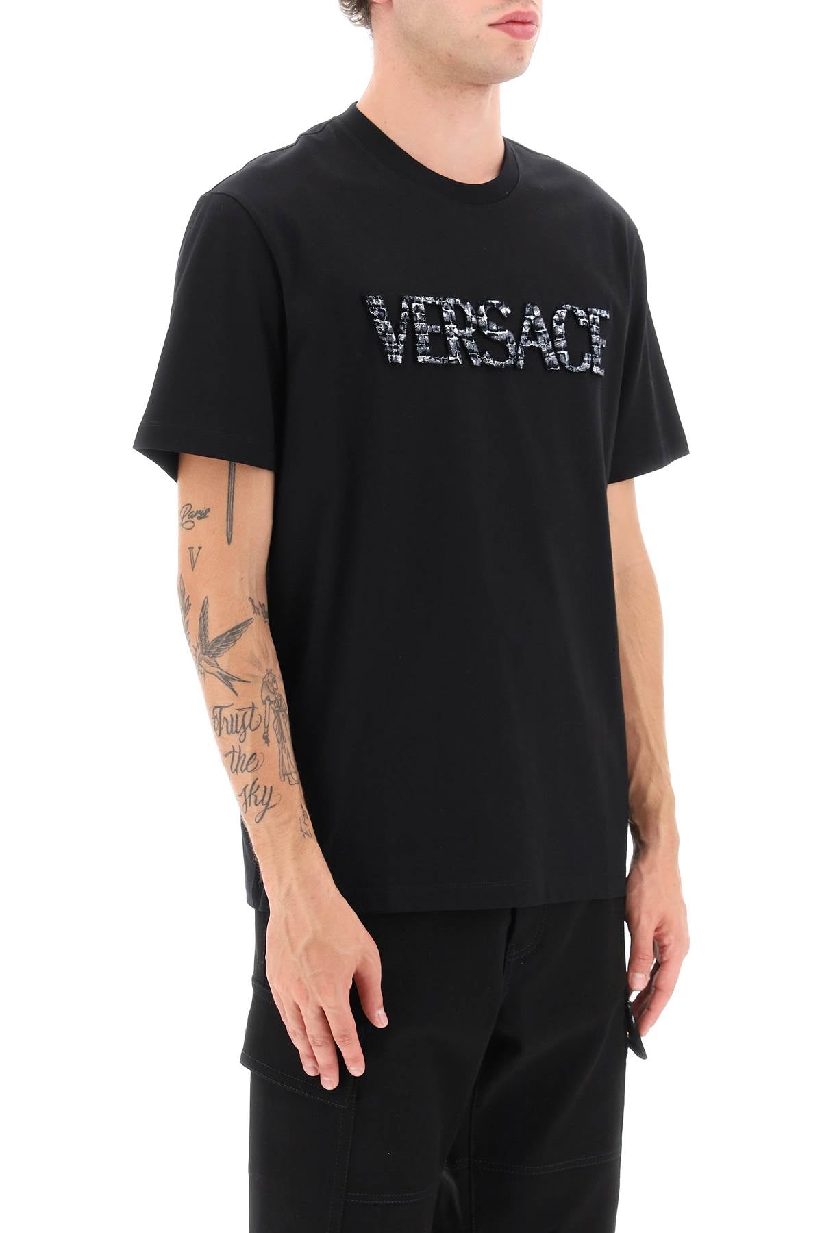 Versace Versace croco-effect logo t-shirt