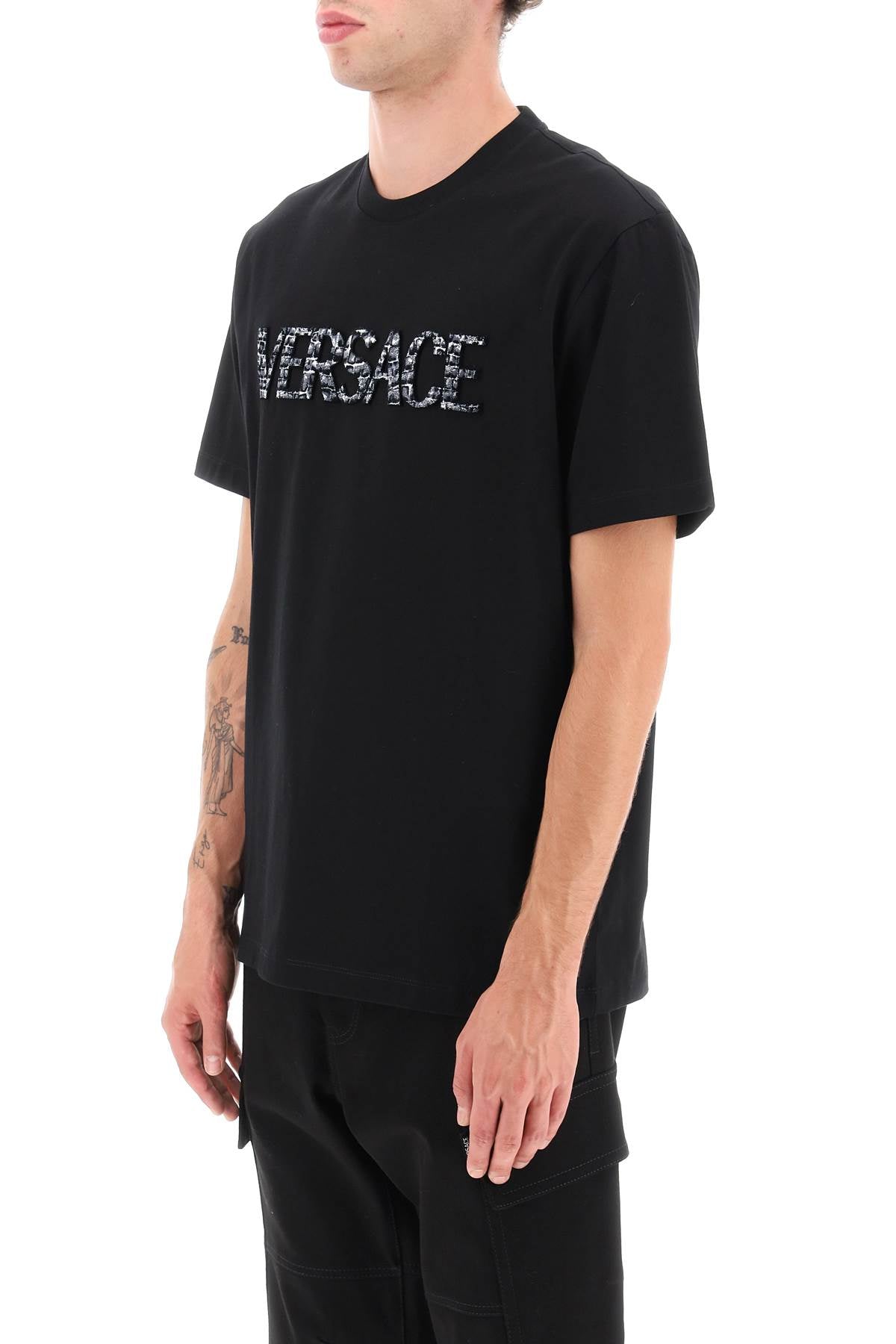 Versace Versace croco-effect logo t-shirt