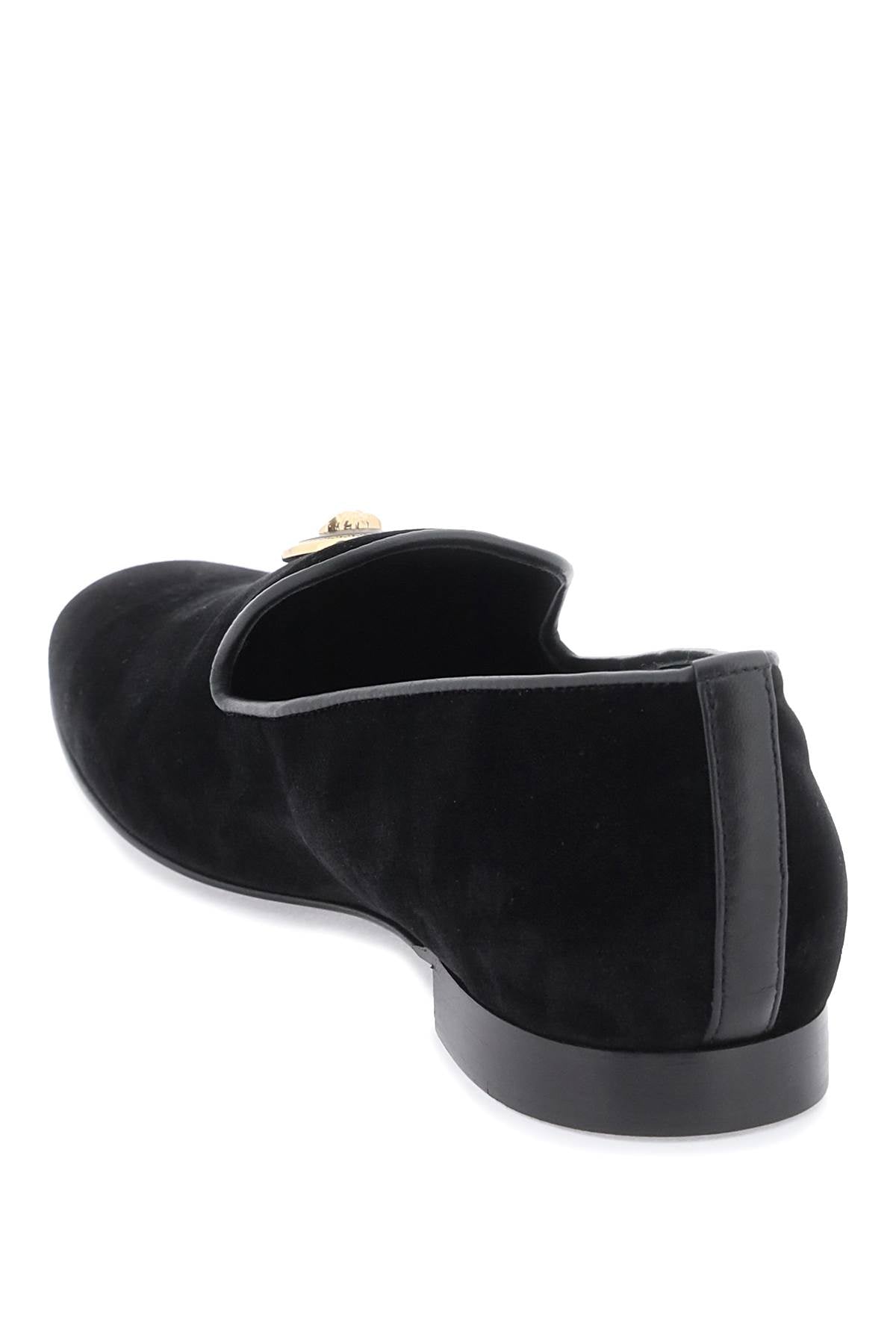 Versace Versace velvet medusa loafers