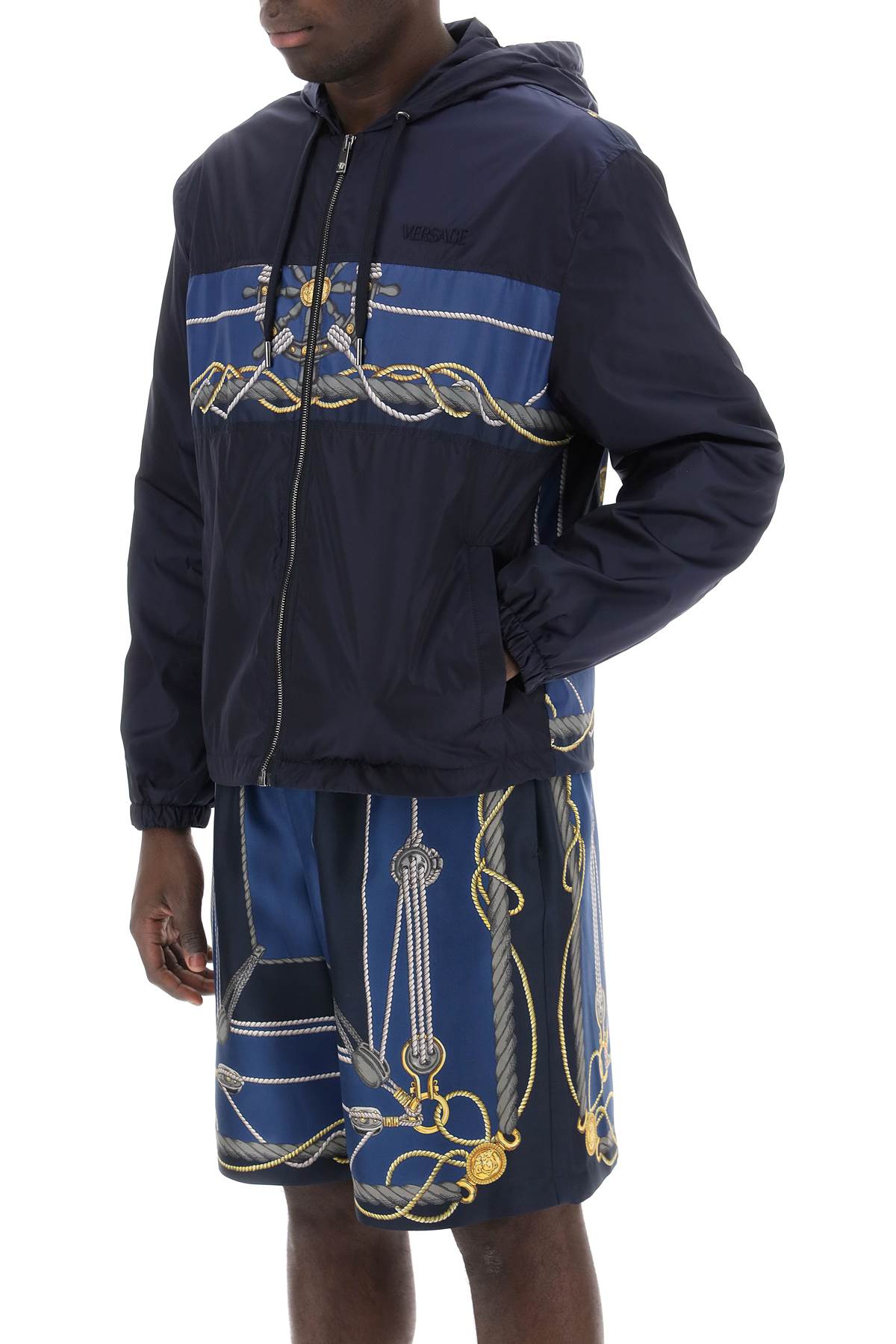 Versace Versace versace nautical hooded jacket