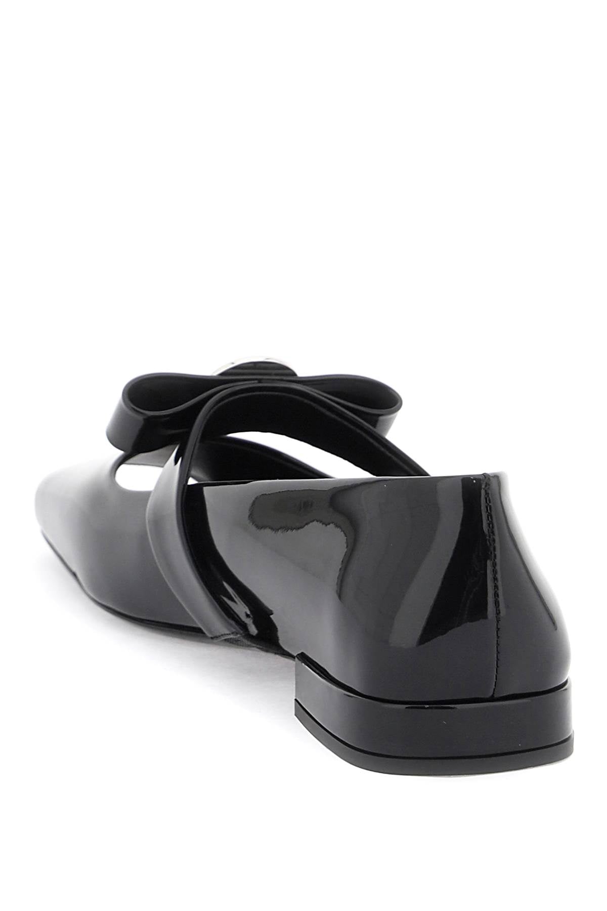 Versace Versace open-toe ballet flats in gianni ribbon