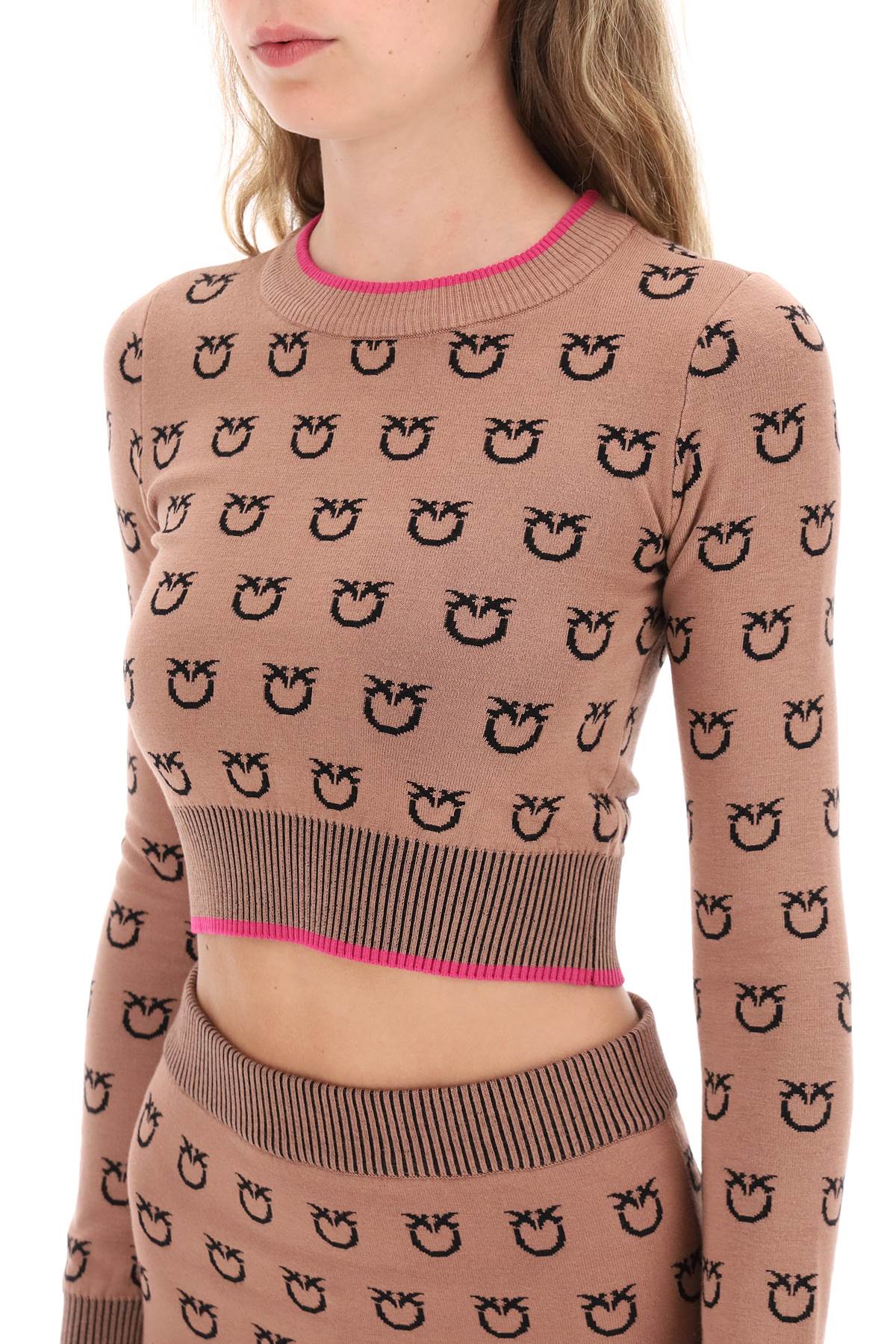 Pinko Pinko 'furetto' all-over logo crop top